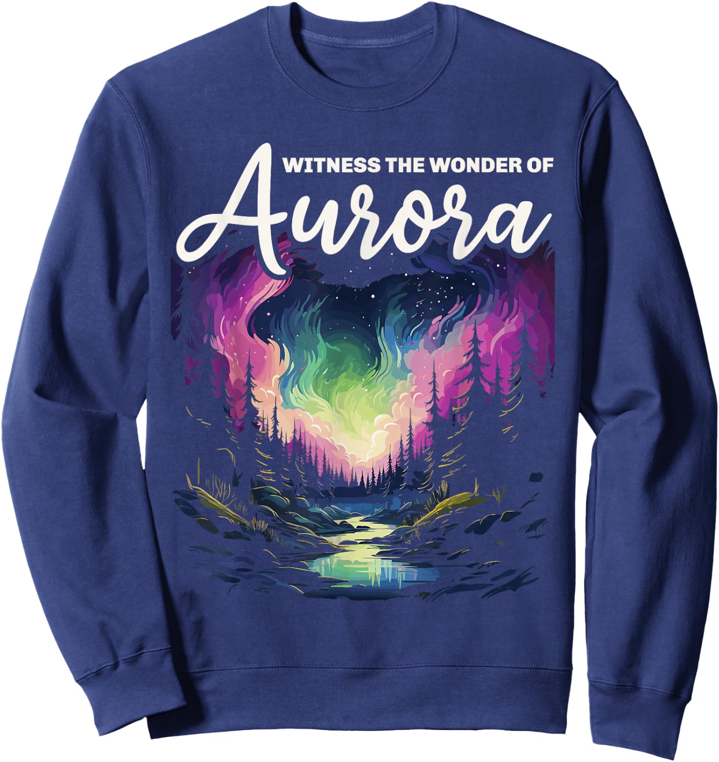 Aurora Borealis Dark Sky Nature Light Display Sweatshirt - Sweatshirt | Navy