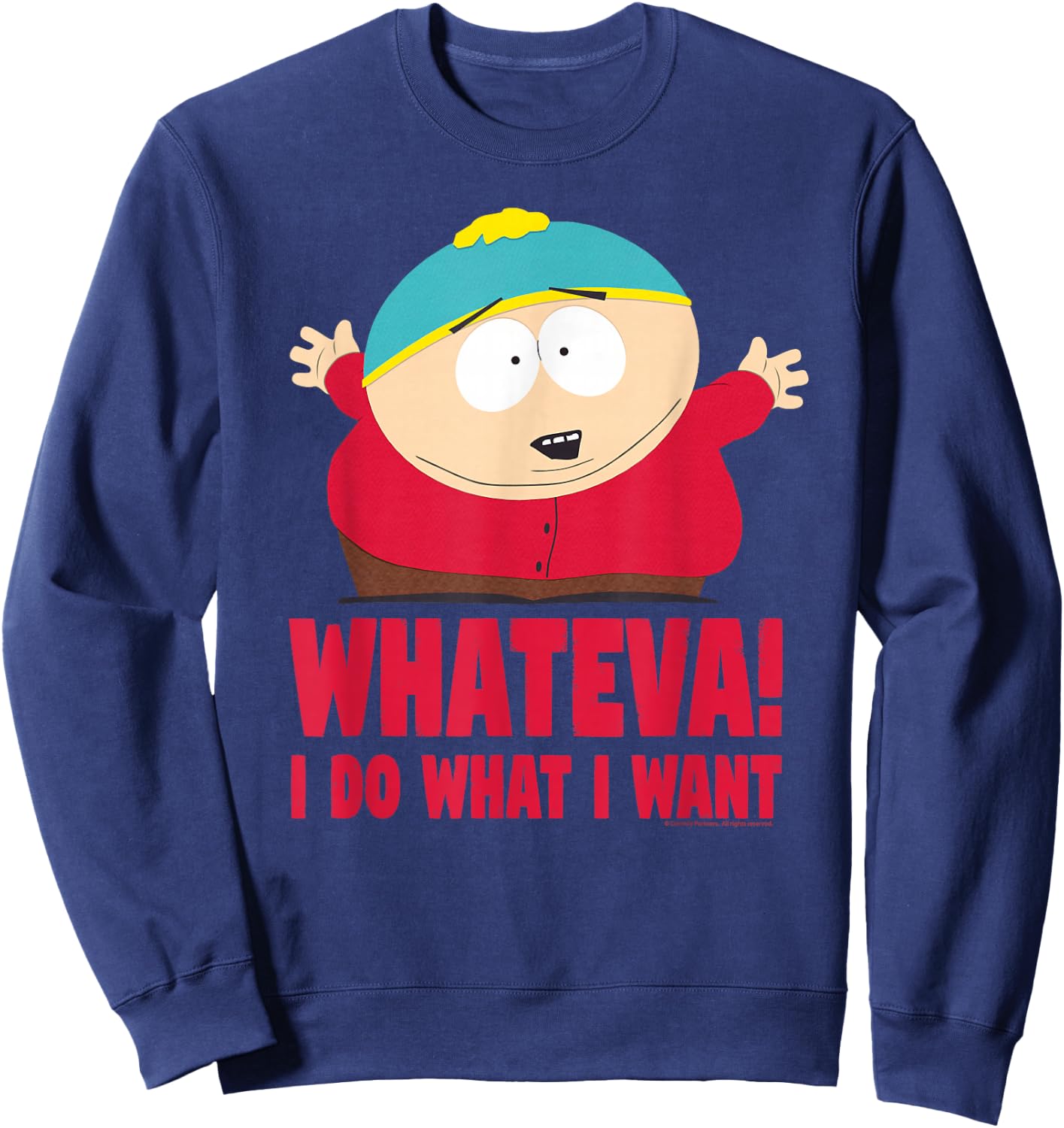 South Park Cartman Classic Fit - Black , Short Sleeve, Casual Sweatshirt - Sweatshirt | Navy