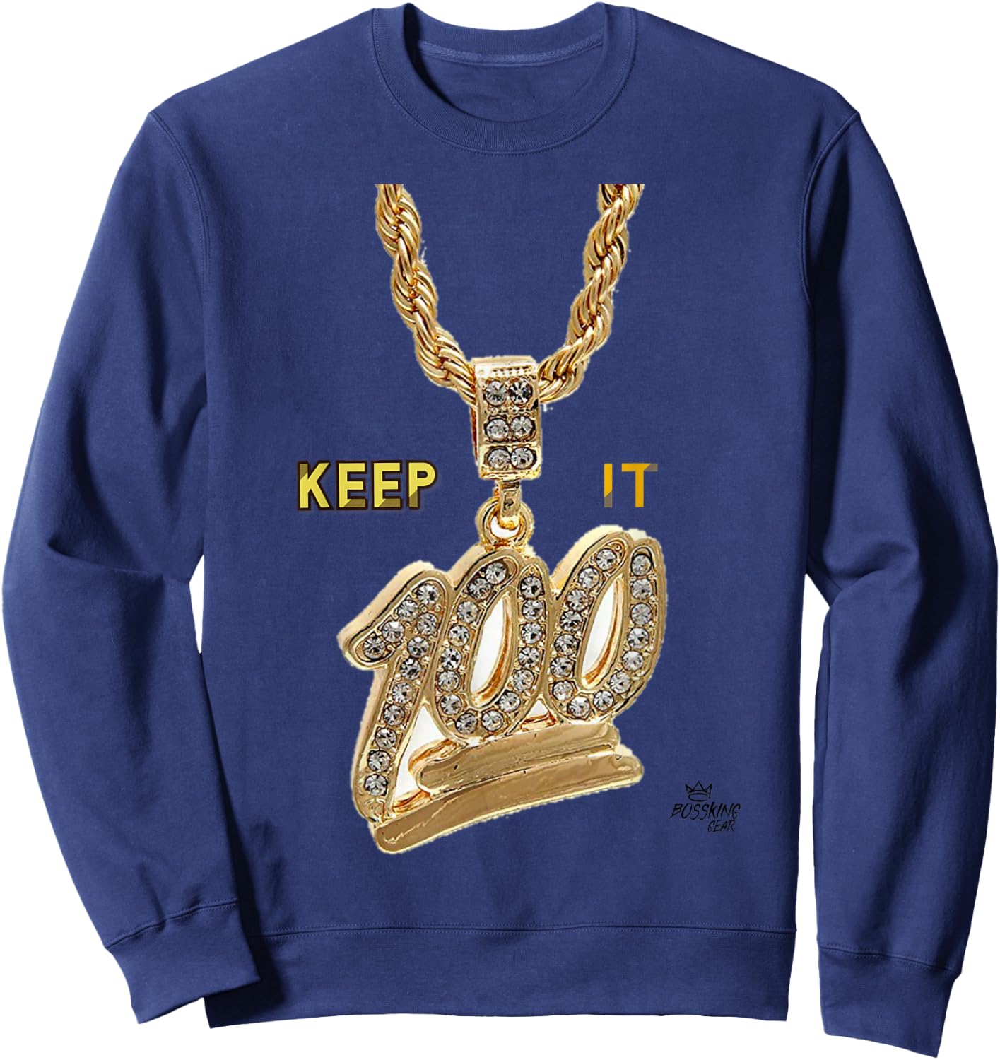 Keep it 100 Keep It Real Hip Hop Rap Music Design Sweatshirt - Sweatshirt | Navy