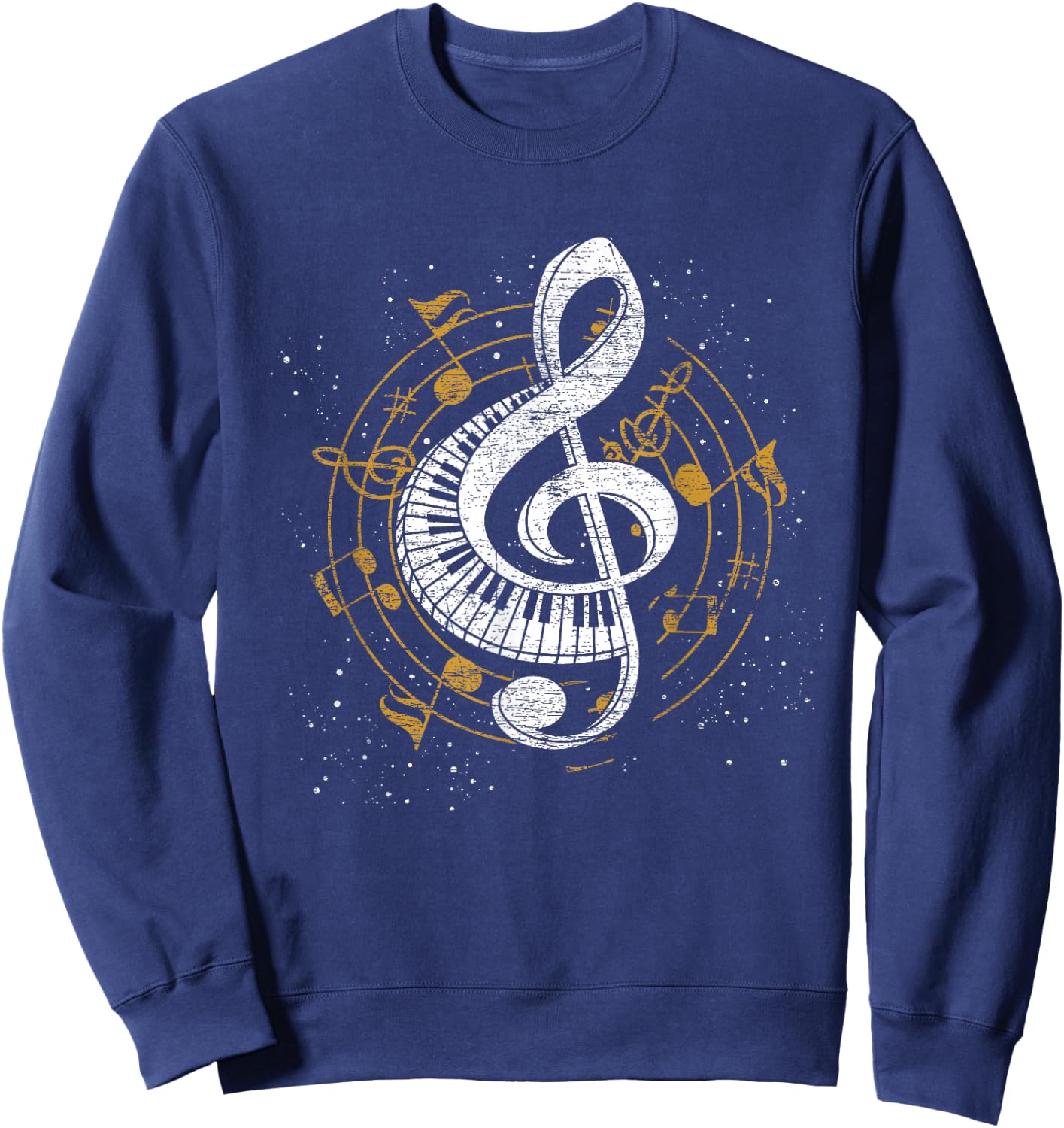 Music Sheet Music Piano Orchestra Musicians Piano Clef Sweatshirt - Sweatshirt | Navy