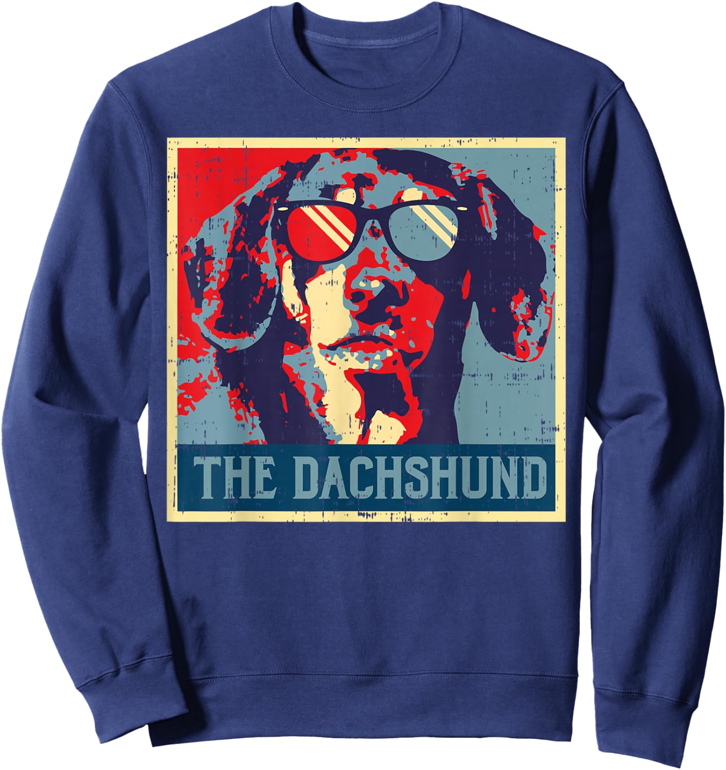 Dachshund Poster Vintage Weiner Sausage Dog Animal Pet Gift Sweatshirt - Sweatshirt | Navy