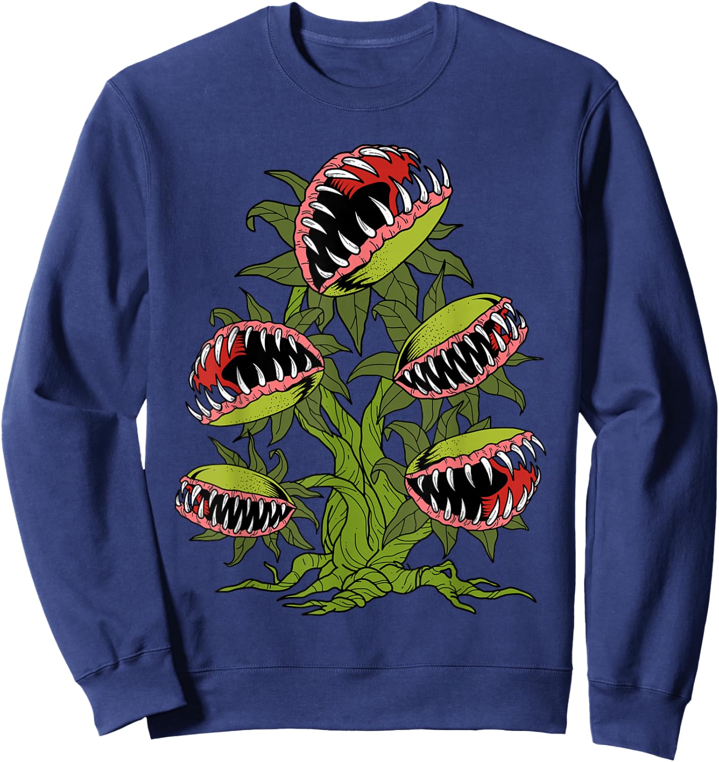 Venus Fly Trap Shirt Men Women Monster Carnivorous Plants Sweatshirt - Sweatshirt | Navy