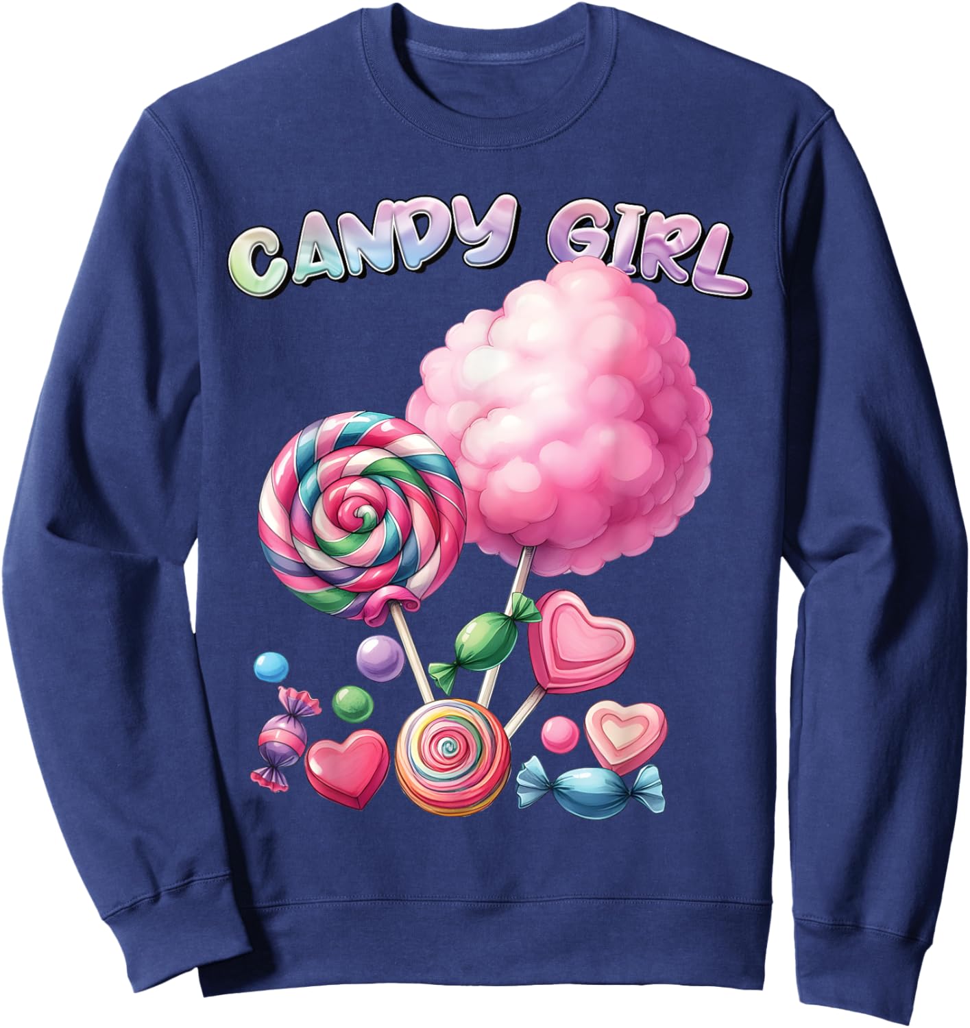 Candy Girls Dress Halloween Costume Girls Treat Lover Sweatshirt - Sweatshirt | Navy