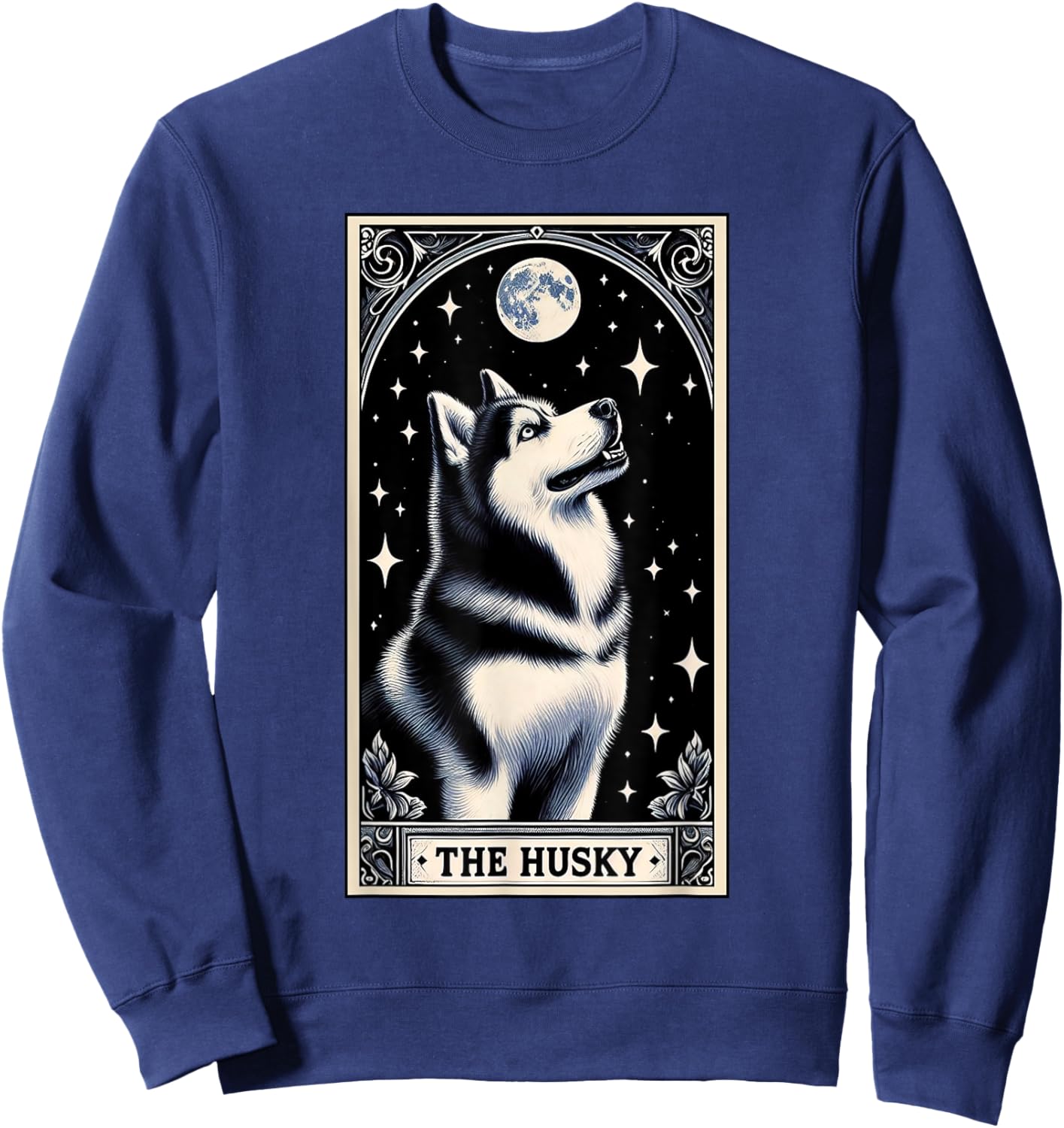 Funny The Husky Tarot Card Men Women Kids Siberian Husky Sweatshirt - Sweatshirt | Navy