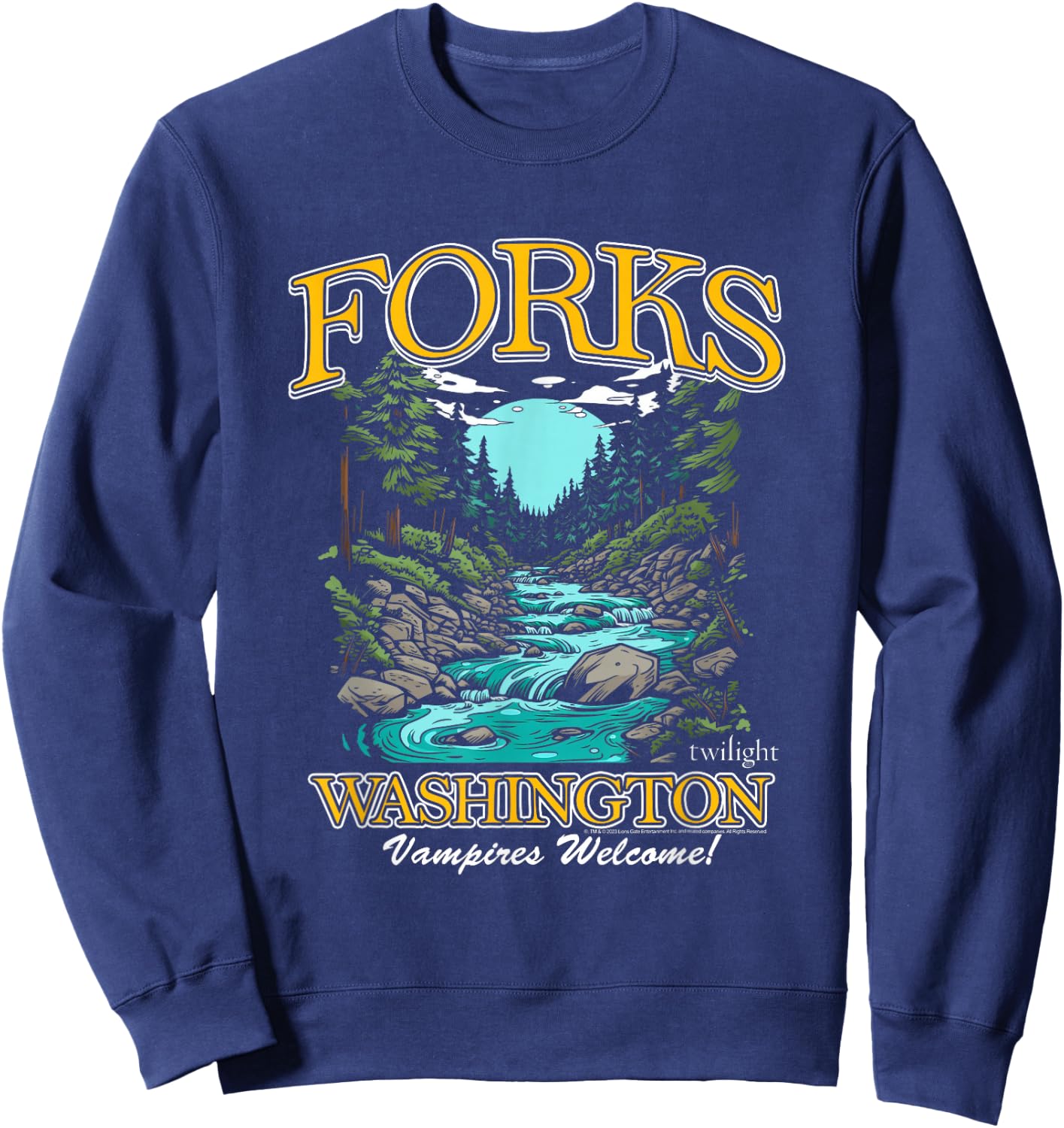 Twilight Forks Washington Vampires Welcome Sweatshirt - Sweatshirt | Navy
