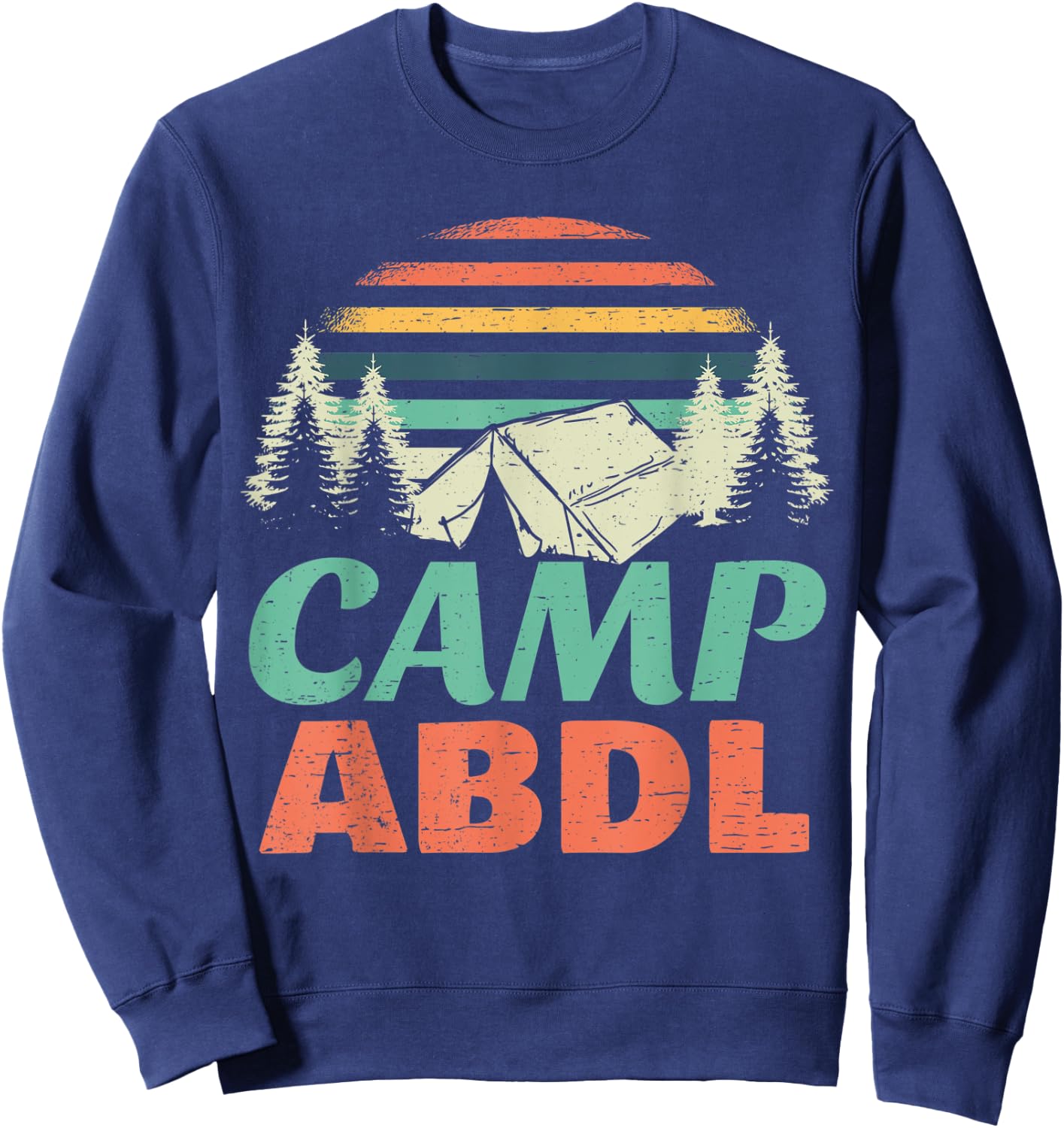 Retro Camp ABDL Vintage Style Camper Discreet Design AB DL Sweatshirt - Sweatshirt | Navy