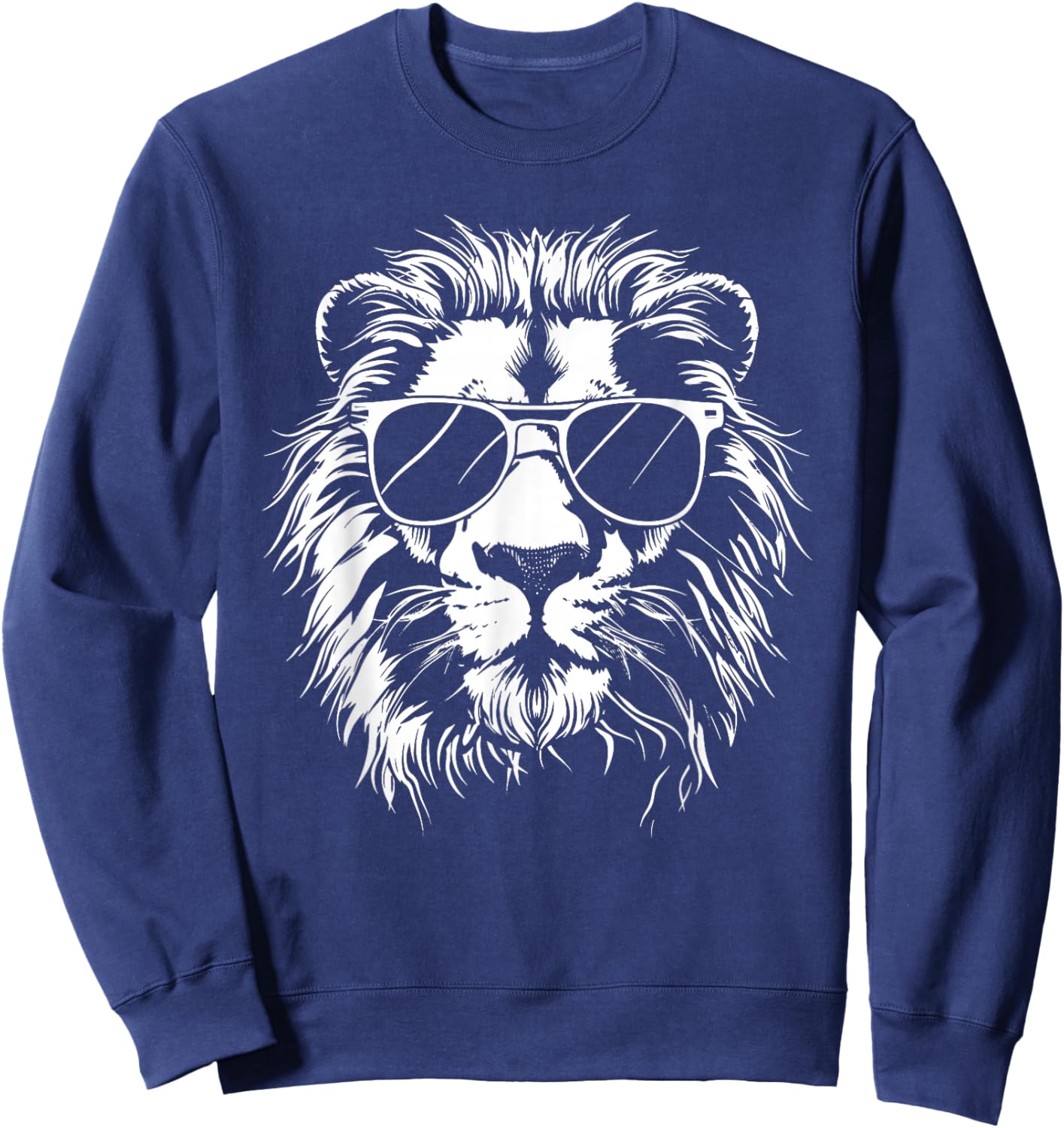 Lion Sunglasses Graphic Sweatshirt - Sweatshirt | Navy