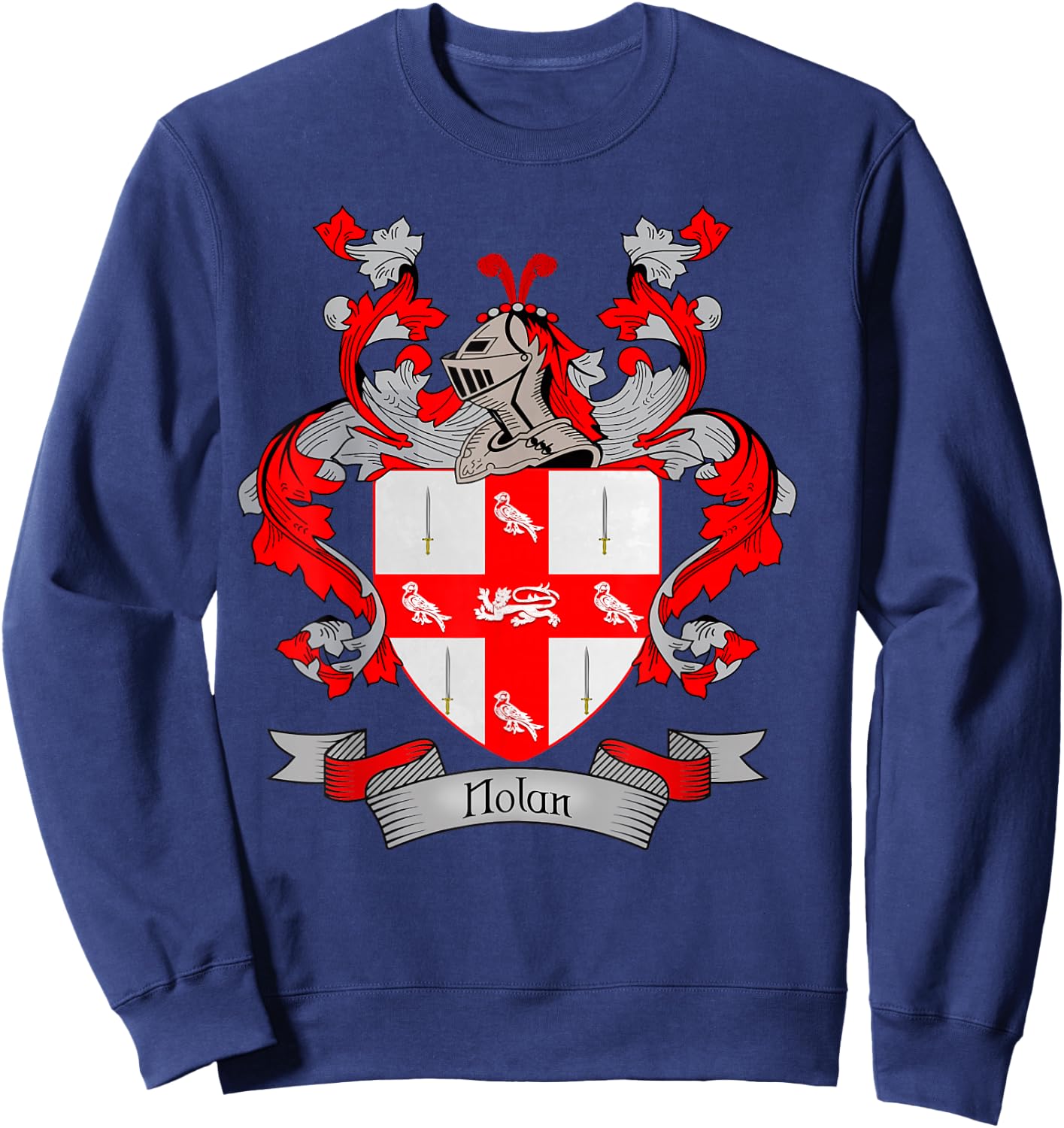 Nolan Coat of Arms | Nolan Surname Family Crest Sweatshirt - Sweatshirt | Navy