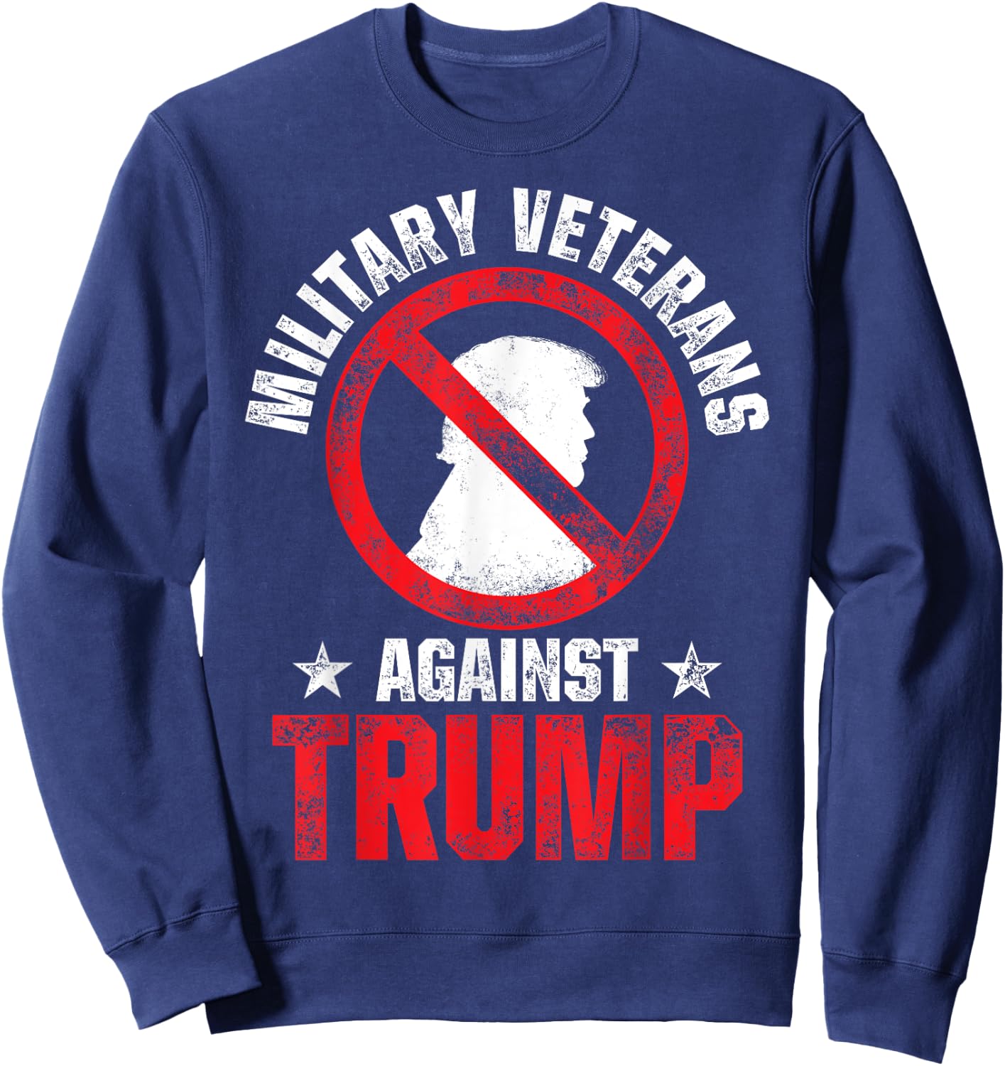 Military Veterans Against Trump 2020 No USA Election Sweatshirt - Sweatshirt | Navy