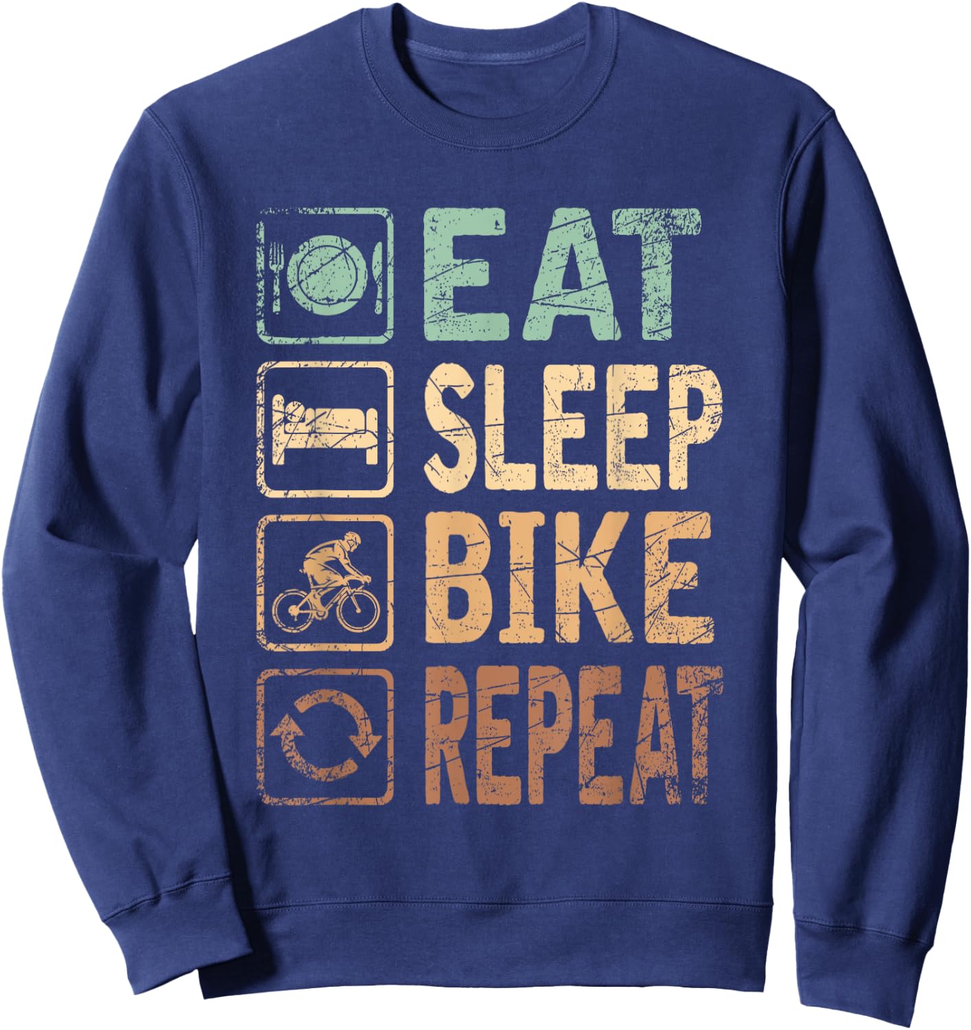 Eat Sleep Bike Repeat Bicycle Sweatshirt - Sweatshirt | Navy