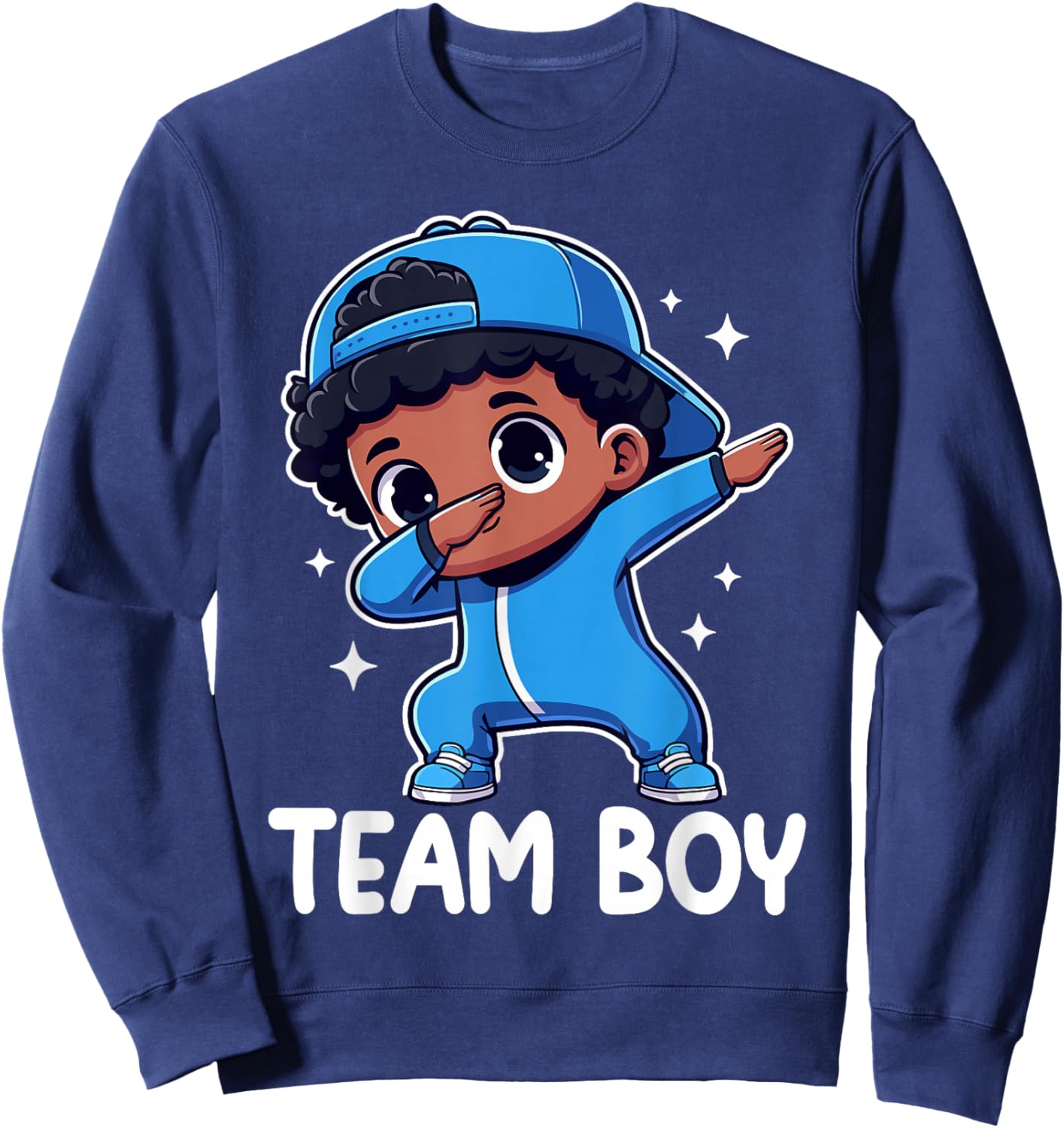 Gender Reveal Party Team Boy Baby Dabbing Announcement Sweatshirt - Sweatshirt | Navy