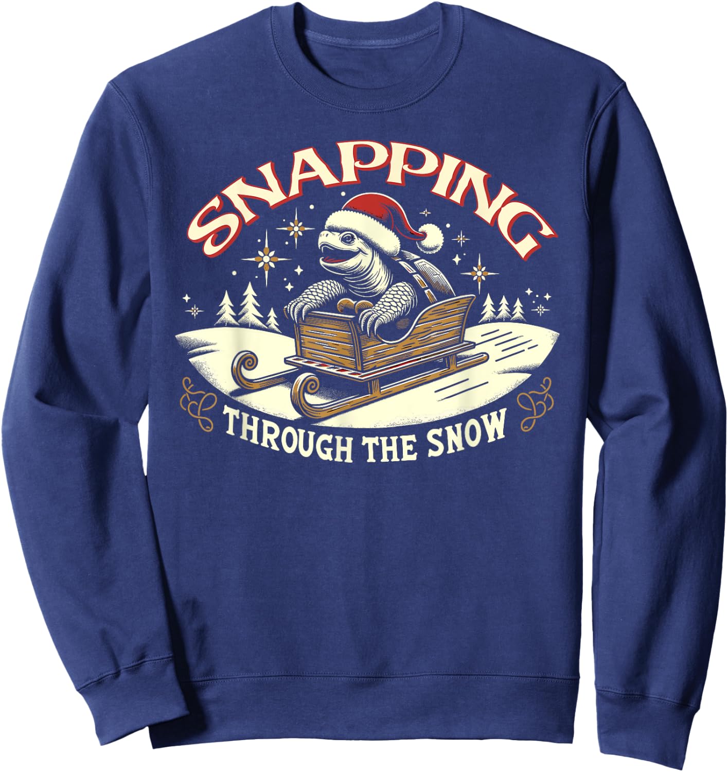 Snapping Turtle Santa Christmas Sweatshirt - Sweatshirt | Navy