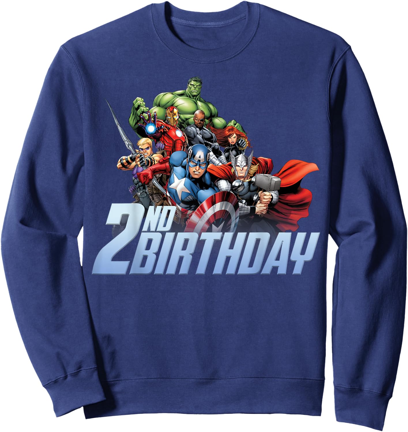 Marvel Avengers Action Shot 2nd Birthday Sweatshirt - Sweatshirt | Navy