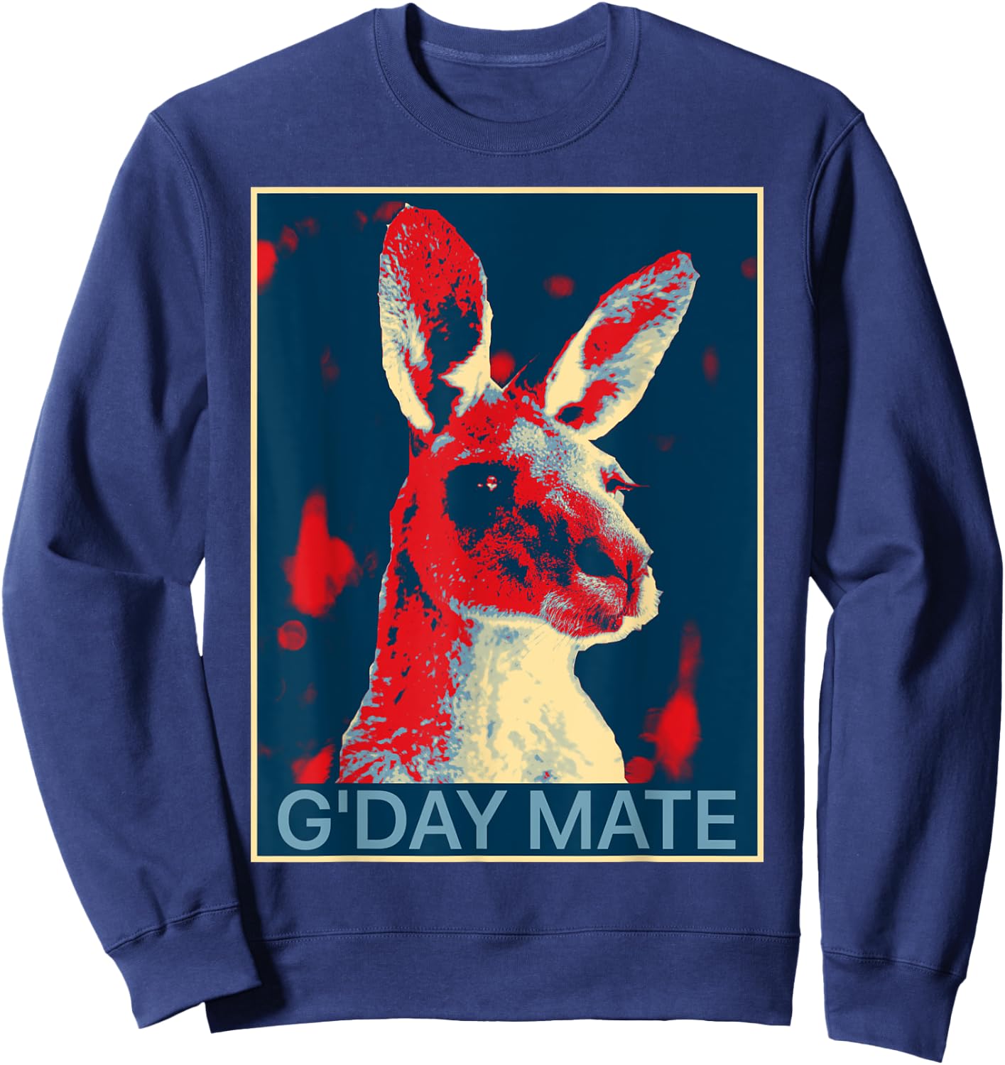 Australia G'Day Mate Shirt Funny Kangaroo Australian Symbol Sweatshirt - Sweatshirt | Navy