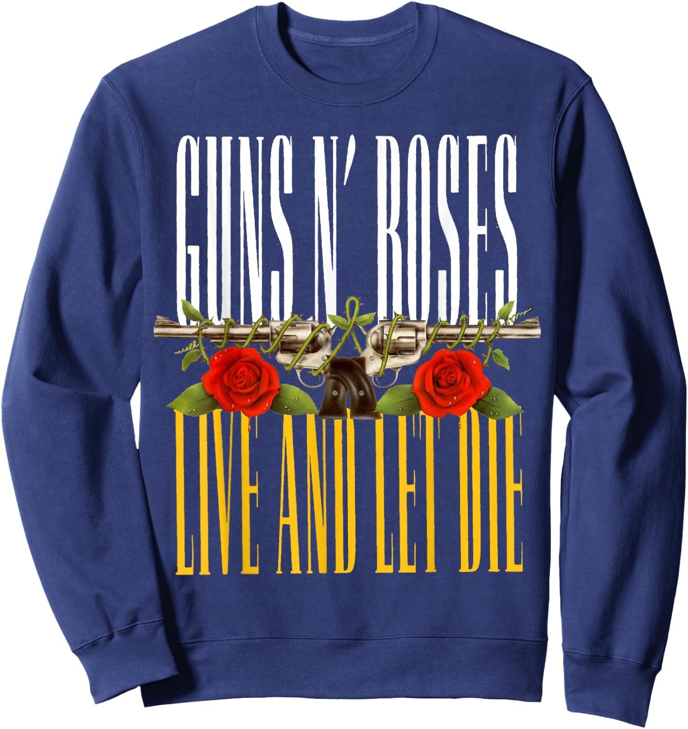 Official Guns N' Roses Live and Let Die Sweatshirt - Sweatshirt | Navy