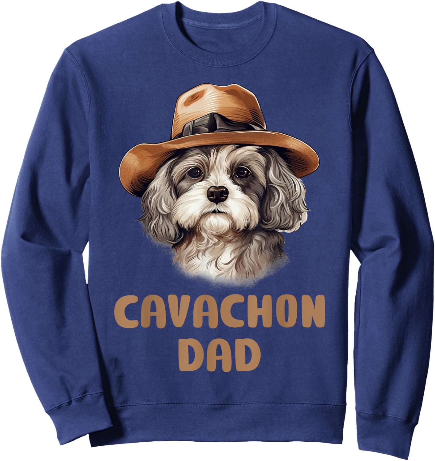 Cute Cavachon Dad Dog Lovers Gift Funny Puppy Cavachon Owner Men Women Kids Sweatshirt - Sweatshirt | Navy