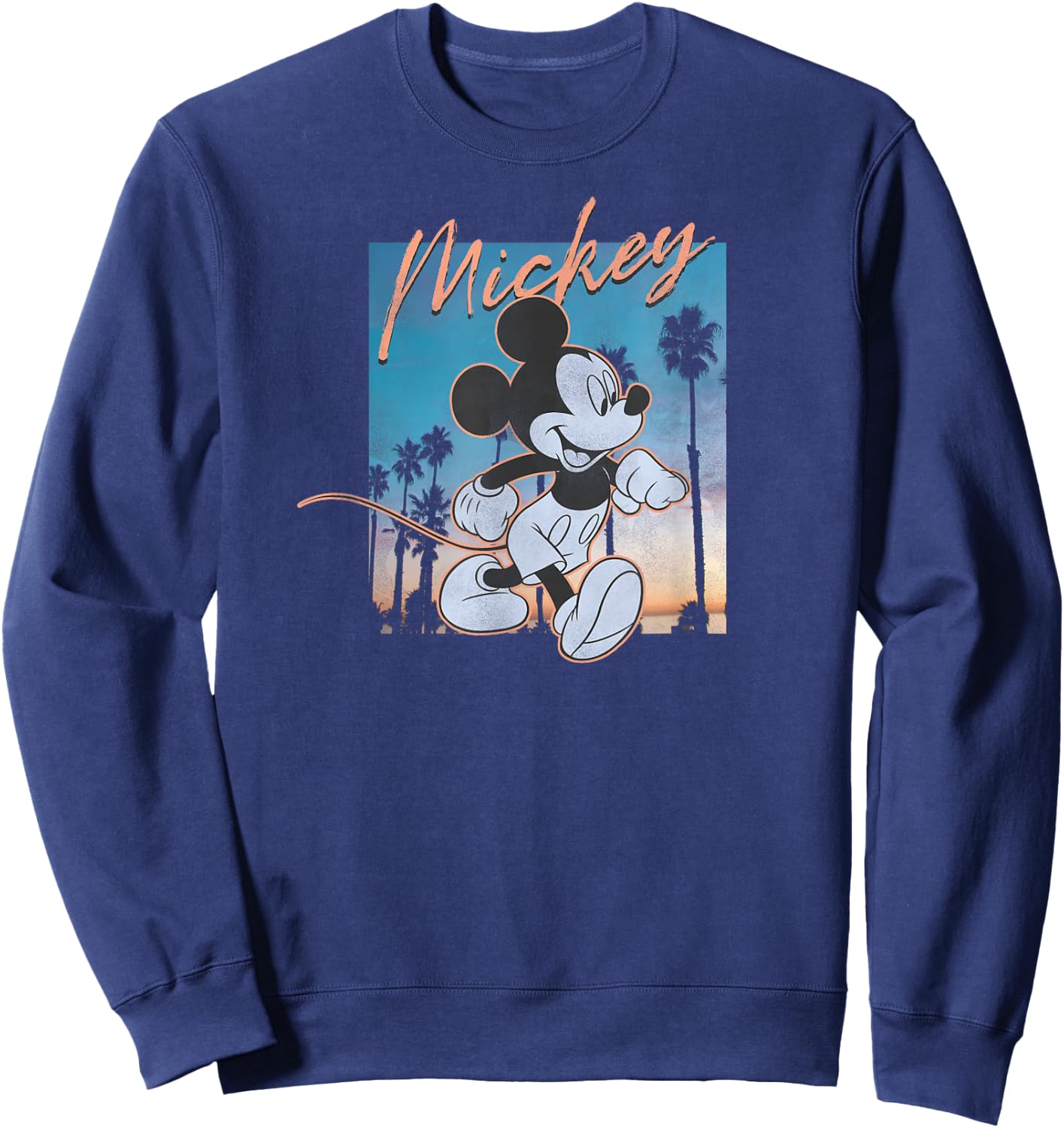 Disney Mickey and Friends Walking On The Sunset Retro Poster Sweatshirt - Sweatshirt | Navy