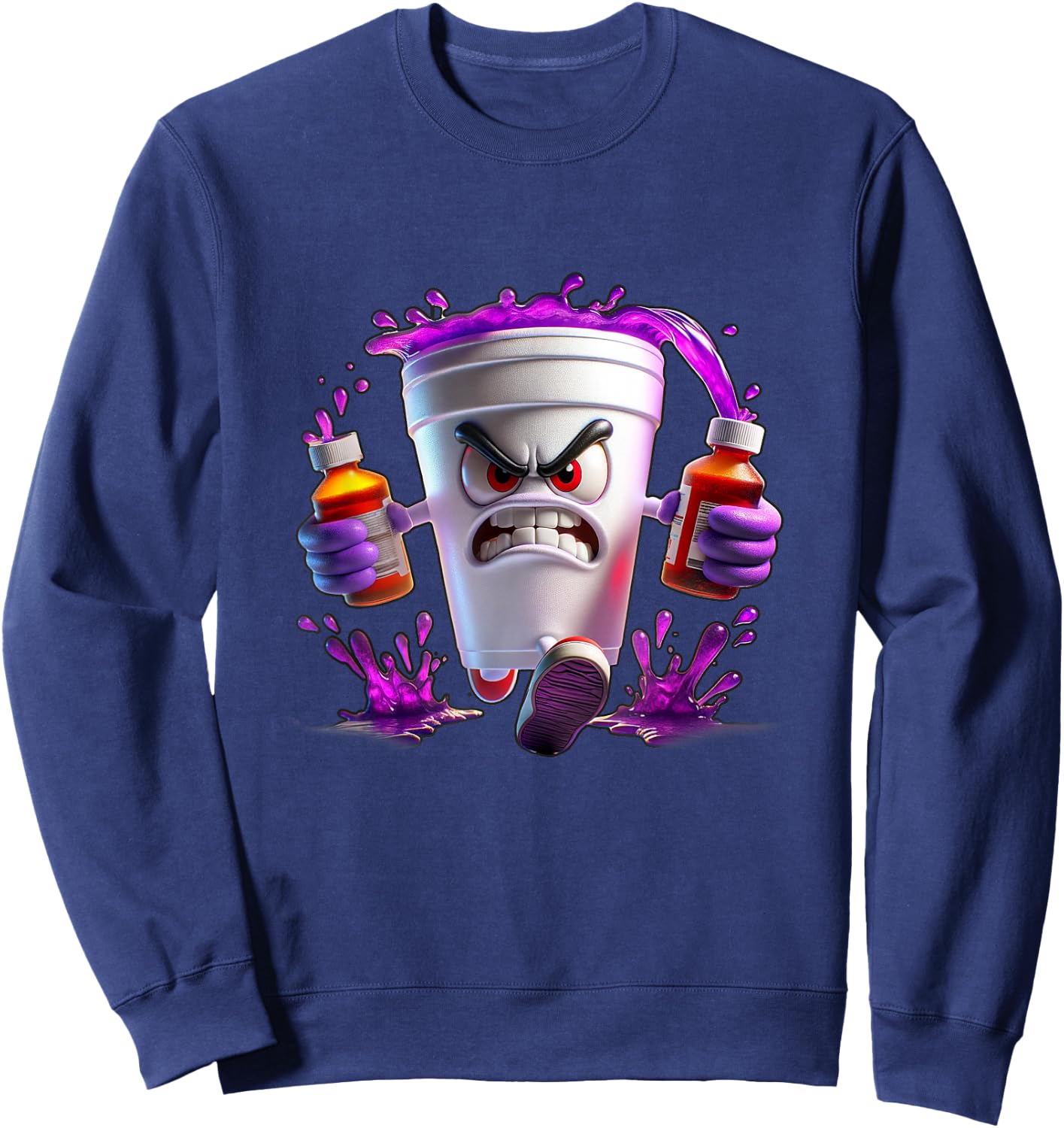 Lean shirts, Purple Drank, Dirty Double cup, Lean Line Sweatshirt - Sweatshirt | Navy