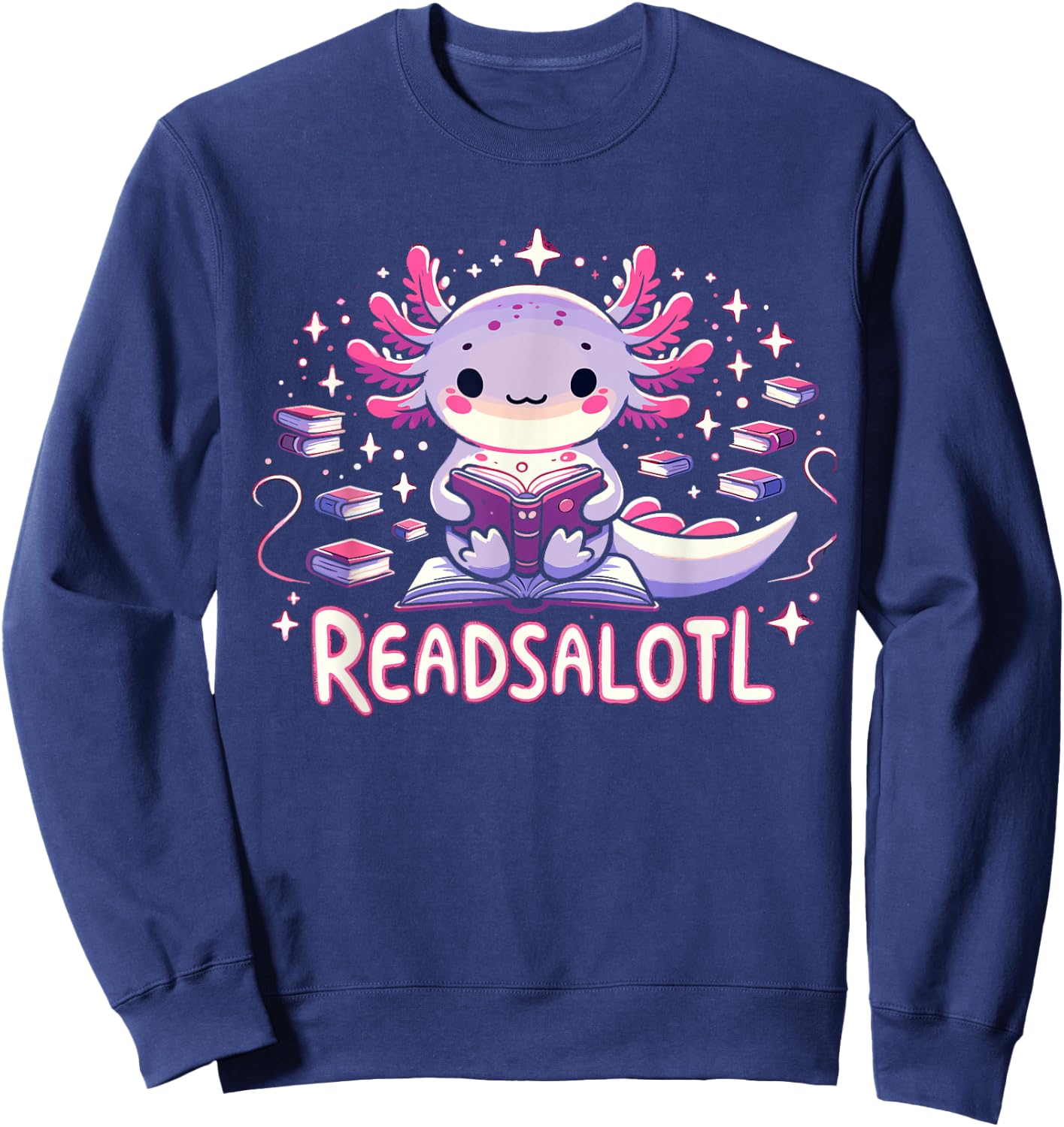 Axolotl Books Readsalotl Reading Bookworm Boys Girls Kids Sweatshirt - Sweatshirt | Navy