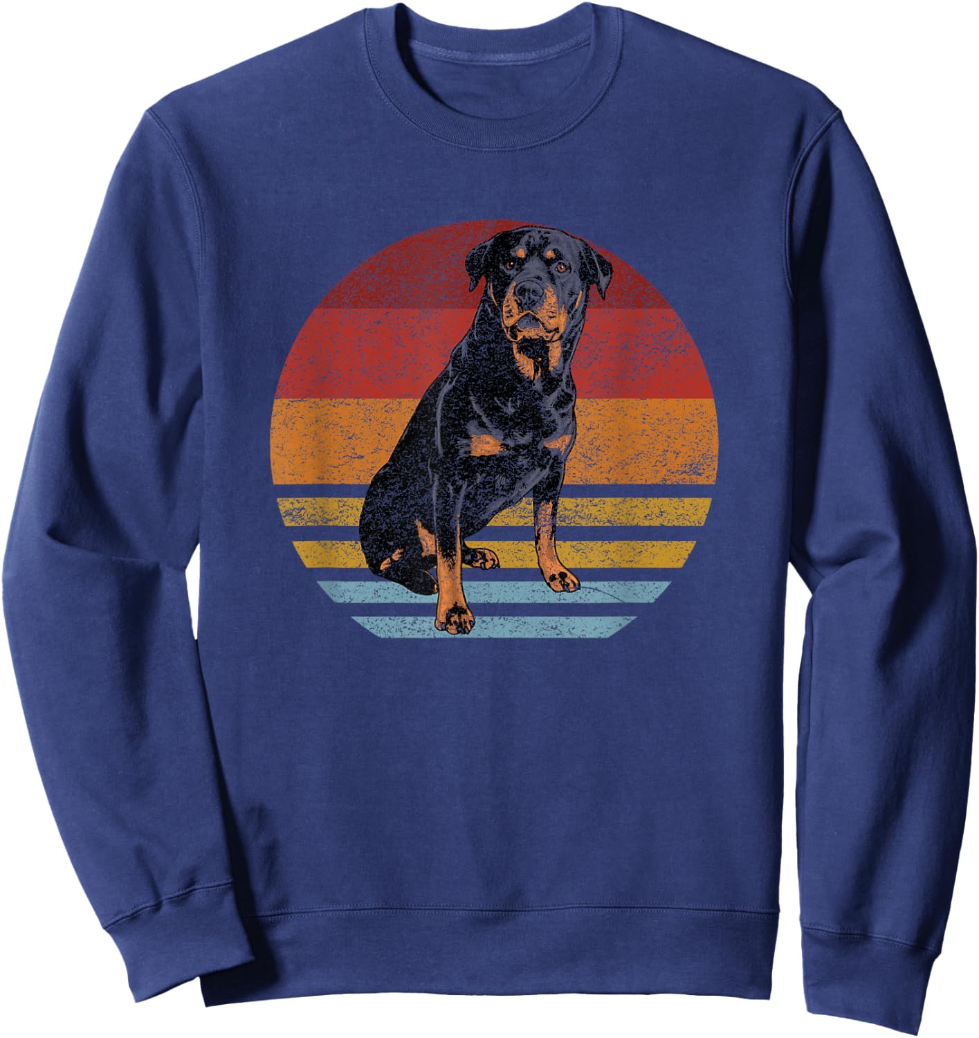 Rottweiler Dog-s Retro Style - Rottie Cool Cute Pet Doglover Sweatshirt - Sweatshirt | Navy