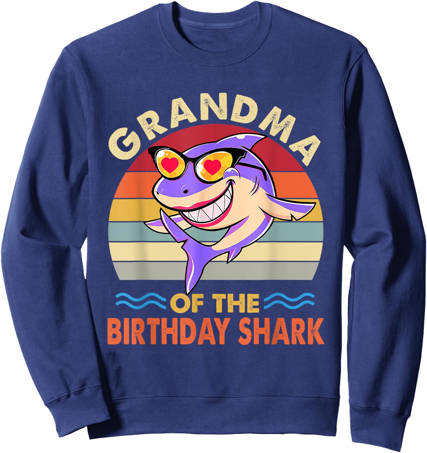 Grandma of the Shark Birthday Matching Family Sweatshirt - Sweatshirt | Navy