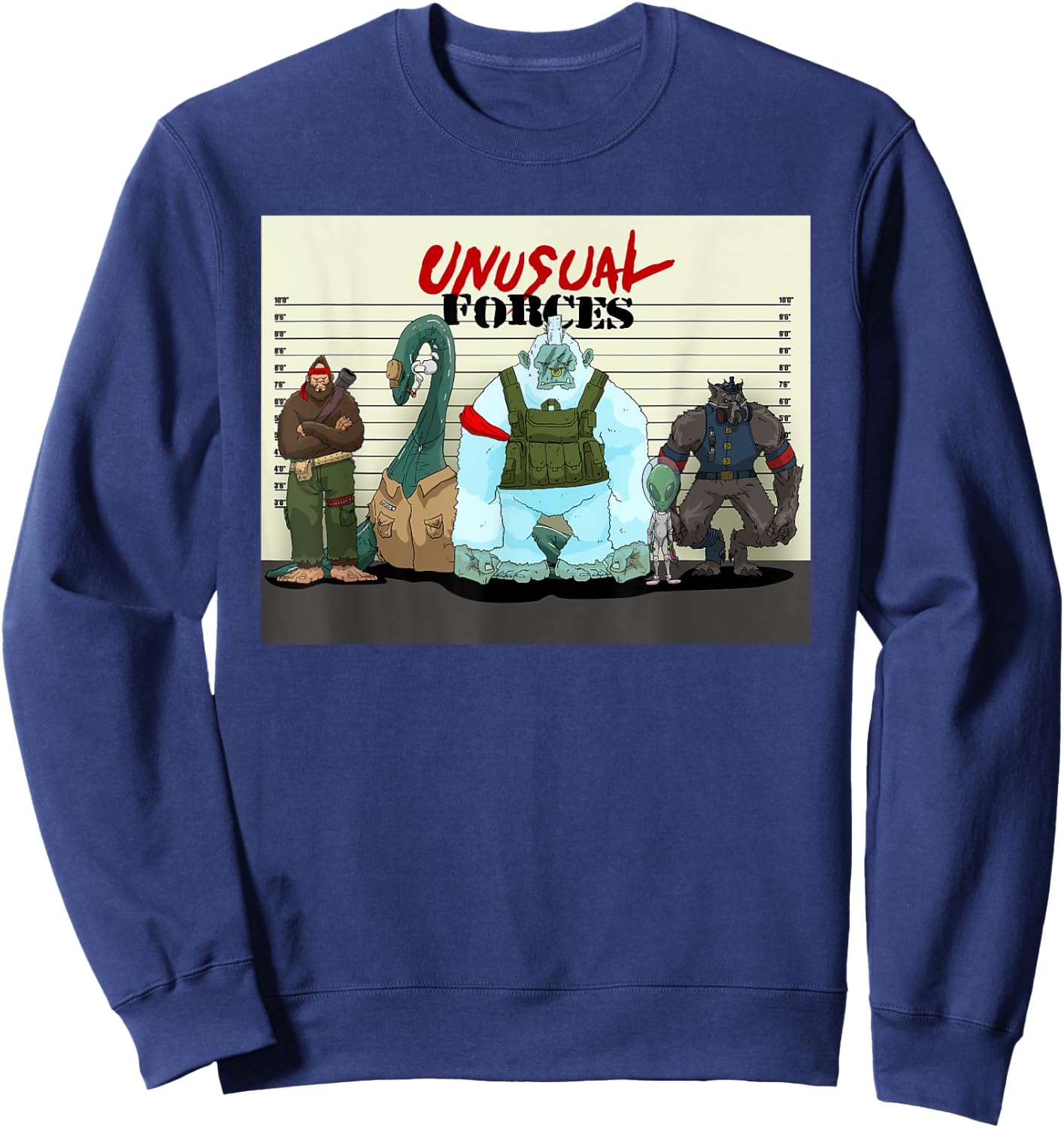 Funny Bigfoot Alien Lochness Monster Werewolf Cryptozoology Sweatshirt - Sweatshirt | Navy