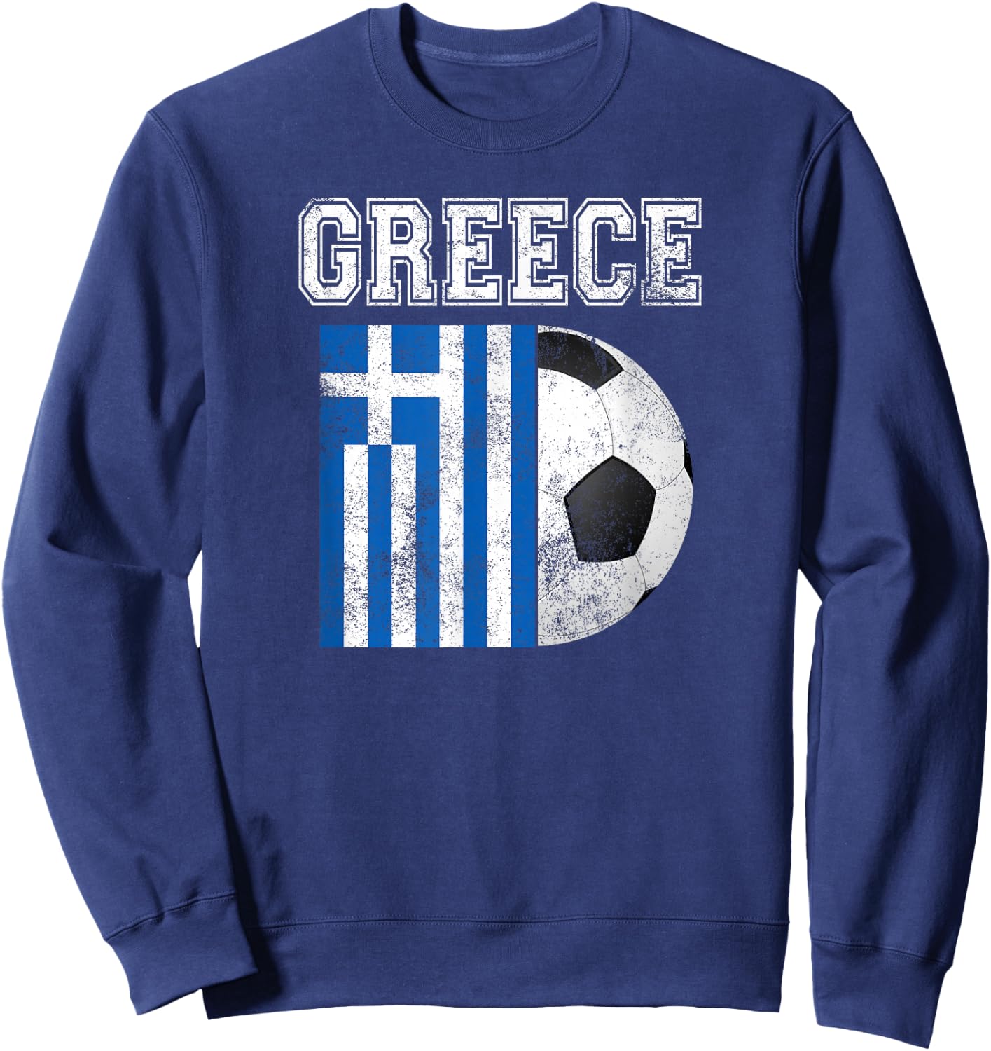 Greece Flag - Soccer Futbol Football Sweatshirt - Sweatshirt | Navy