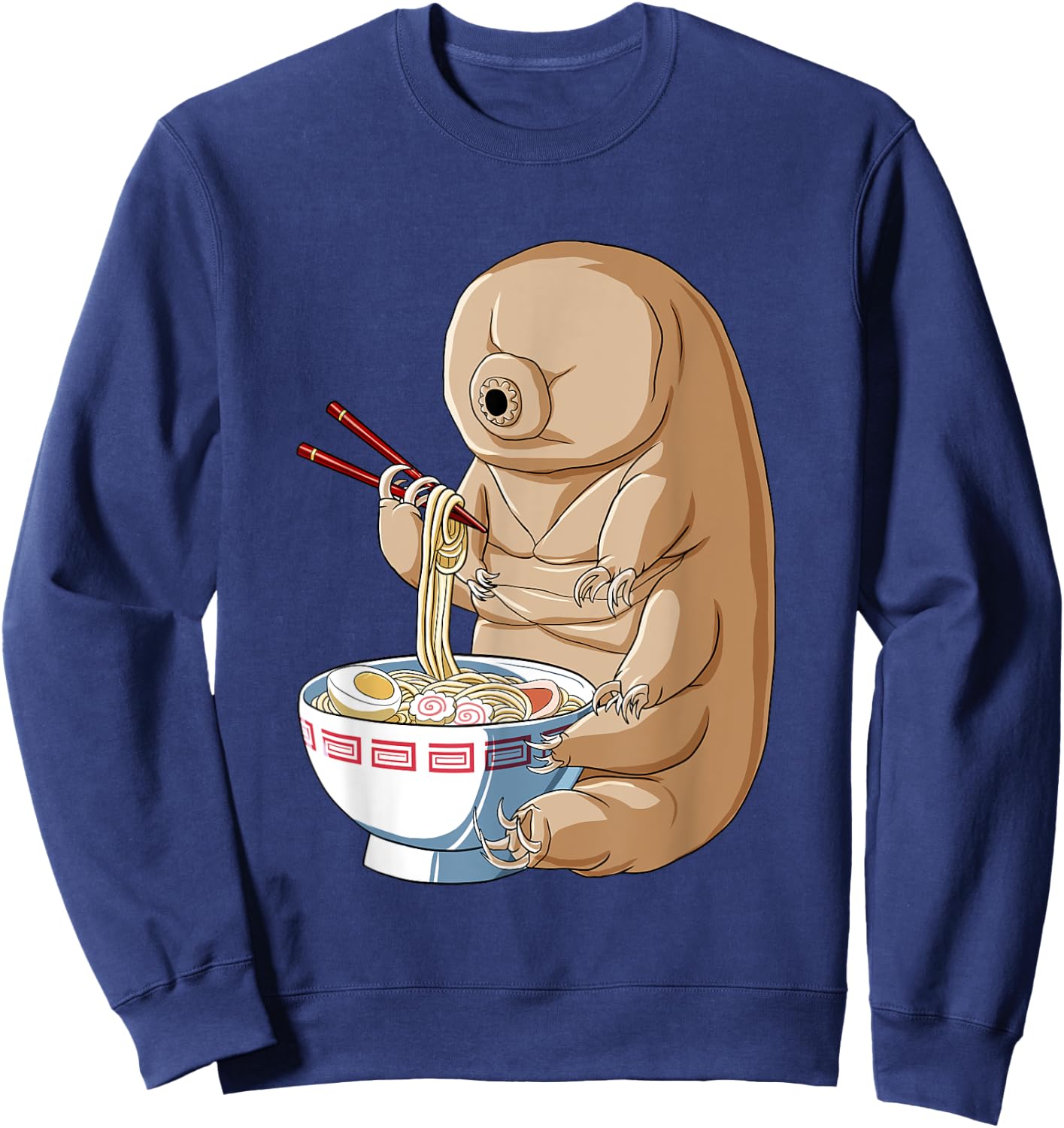 Funny Japanese Kawaii Ramen Noodles Water Bear Tardigrade Sweatshirt - Sweatshirt | Navy
