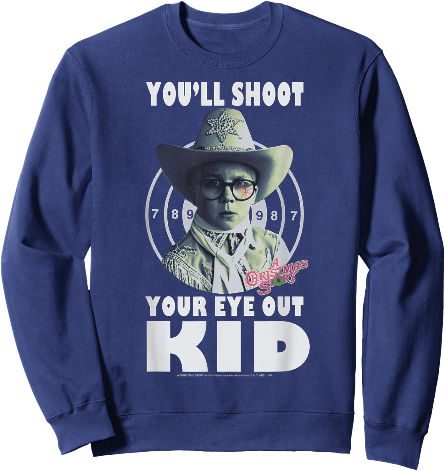 A Christmas Story Ralphie You'll Shoot Your Eye Out Kid Sweatshirt - Sweatshirt | Navy