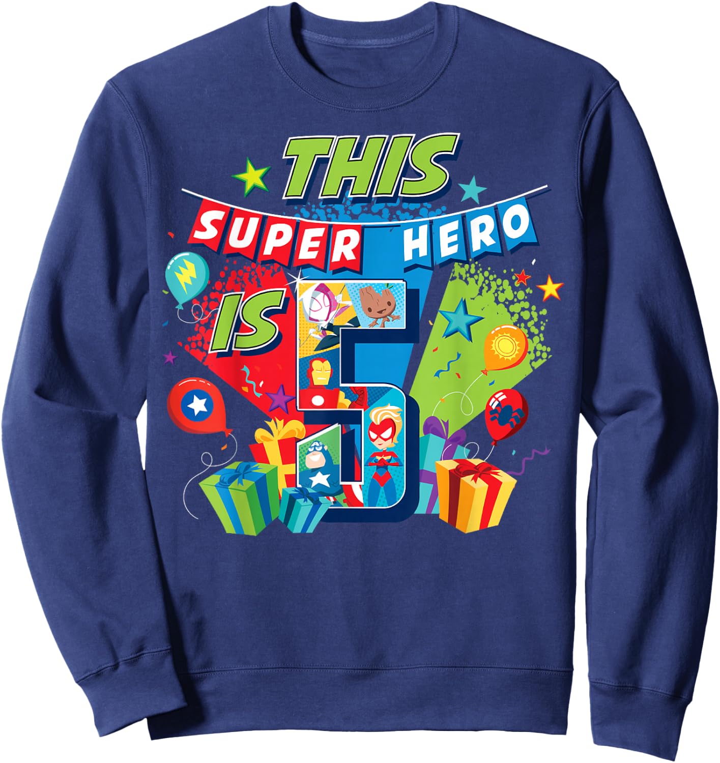 Marvel Avengers Birthday This Super Hero Is 5 Sweatshirt - Sweatshirt | Navy