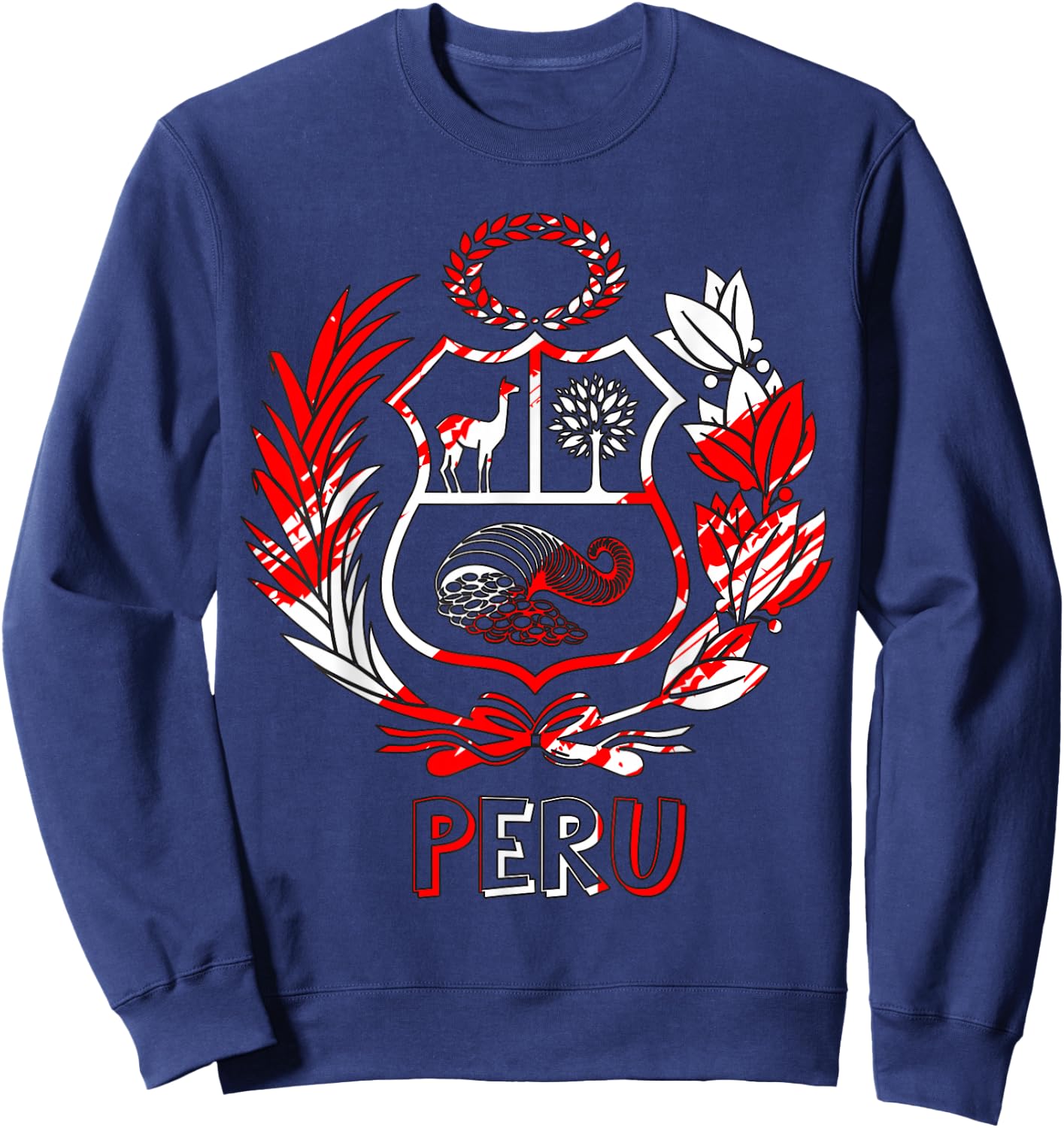 Peru Rojo-Blanco - Peru Design Shirt - t Shirt Peru Sweatshirt - Sweatshirt | Navy