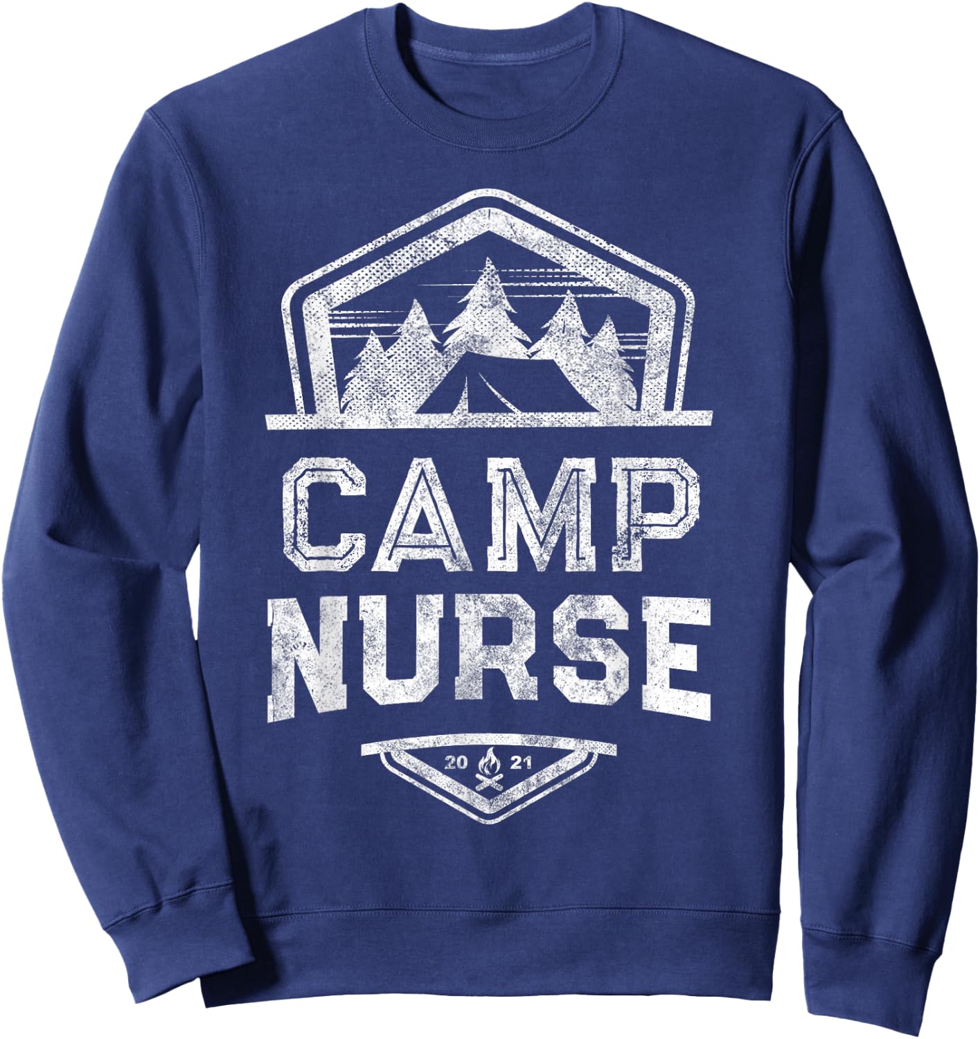 Vintage CAMP NURSE Medical Staff 2021 Campground Sweatshirt - Sweatshirt | Navy