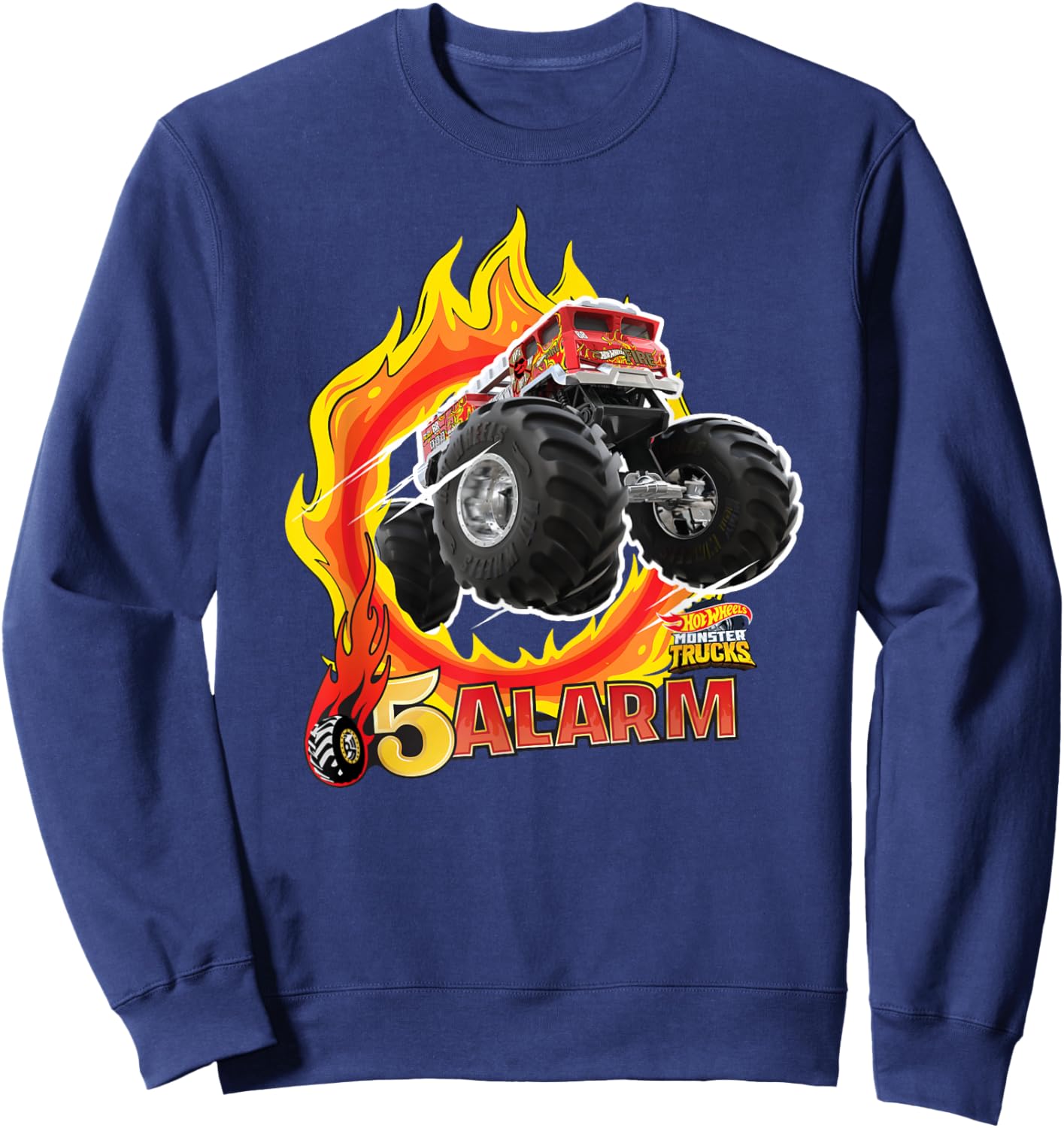 Hot Wheels Monster Trucks - 5-Alarm Sweatshirt - Sweatshirt | Navy