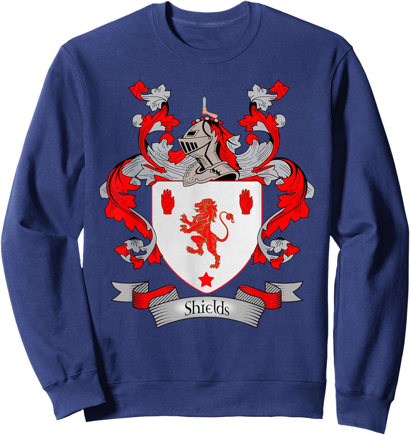 Shields Coat of Arms | Shields Surname Family Crest Sweatshirt - Sweatshirt | Navy