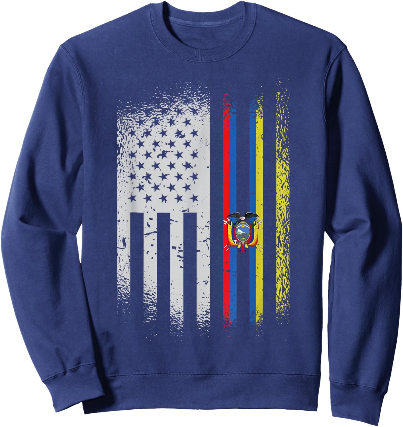 USA Ecuador Flag Ecuadorian American People Heritage Roots Sweatshirt - Sweatshirt | Navy