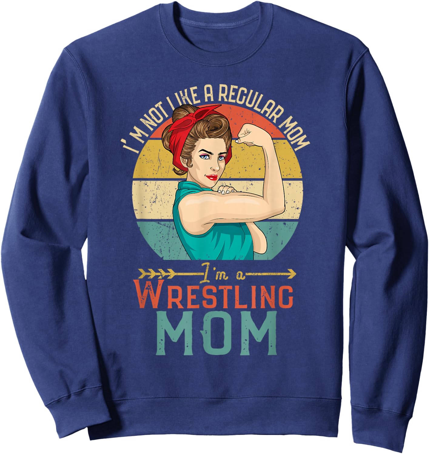Family GND I'm Not Like A Regular Mom I'm A Cool Mom Wrestling Sweatshirt - Sweatshirt | Navy