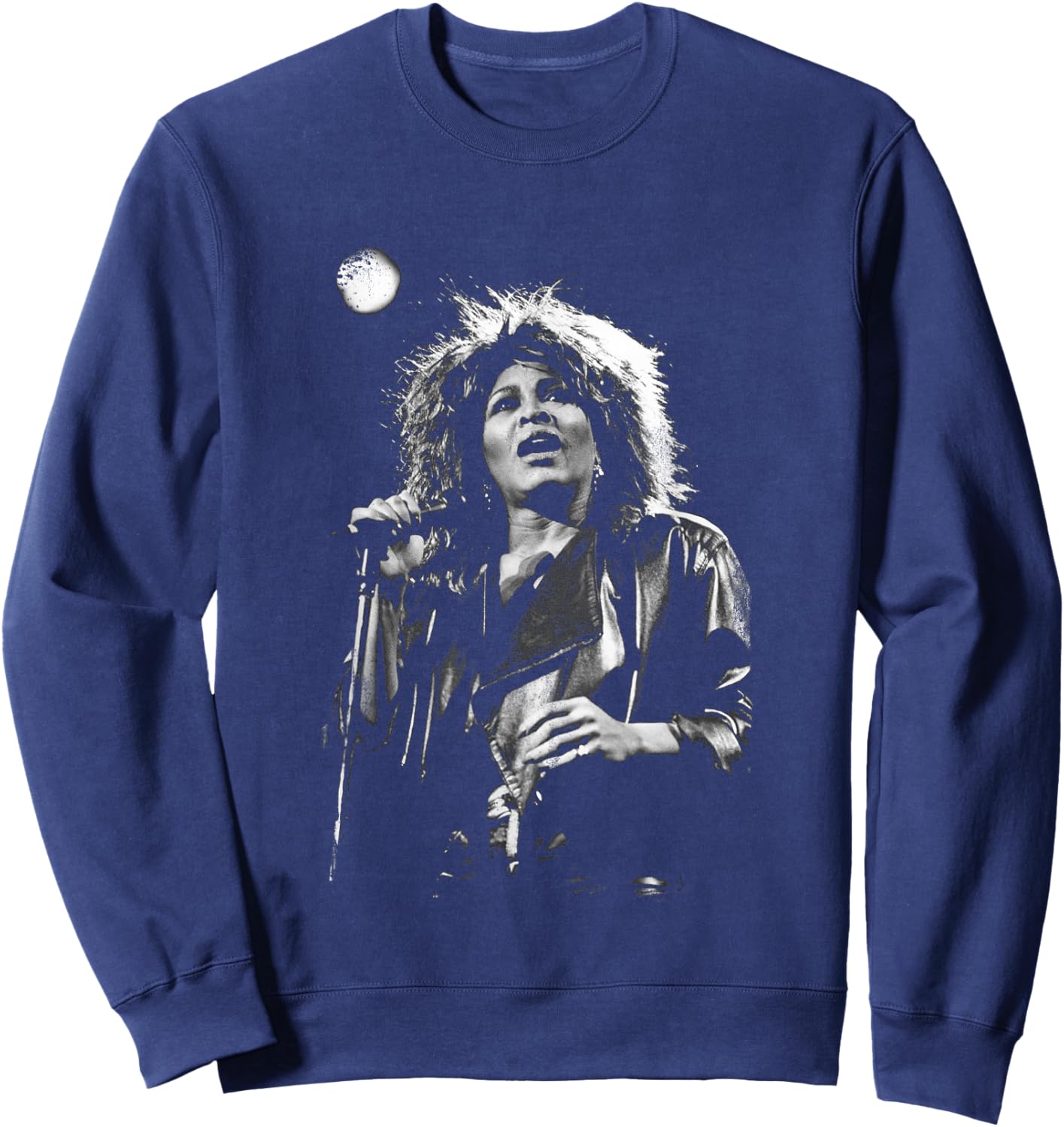 Queen Of Rock N Roll Tina Turner Live B&W By Stephen Wright Sweatshirt - Sweatshirt | Navy