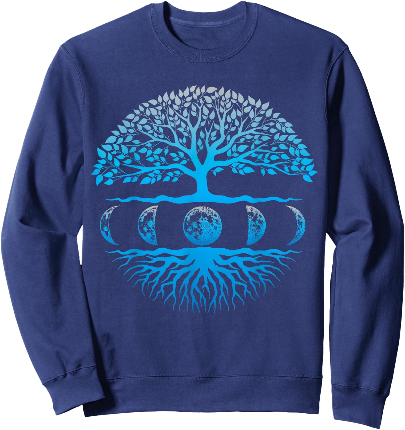 Moon Phase Shirt Tree Of Life Spiritual for Yoga Sweatshirt - Sweatshirt | Navy