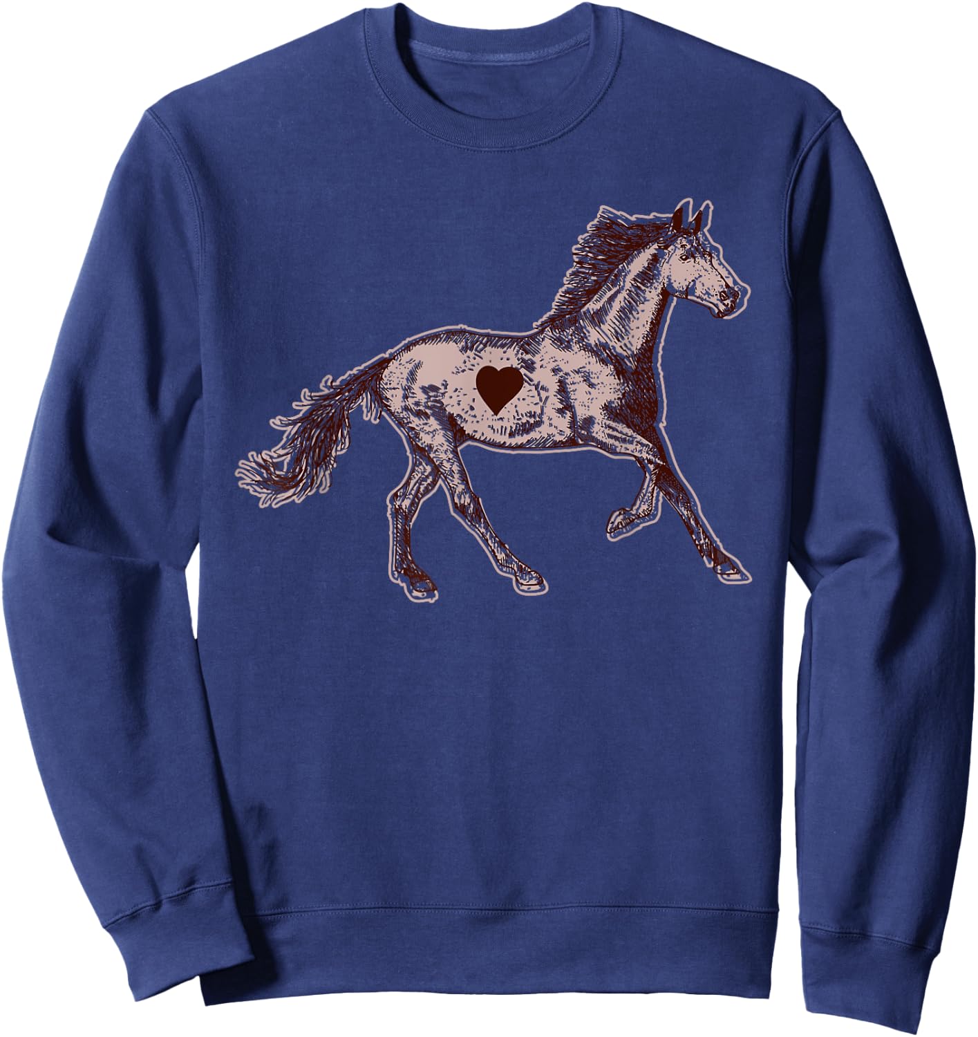 Girl Horse Riding Loves Horses Riding Girl Farm Rider Animal Sweatshirt - Sweatshirt | Navy