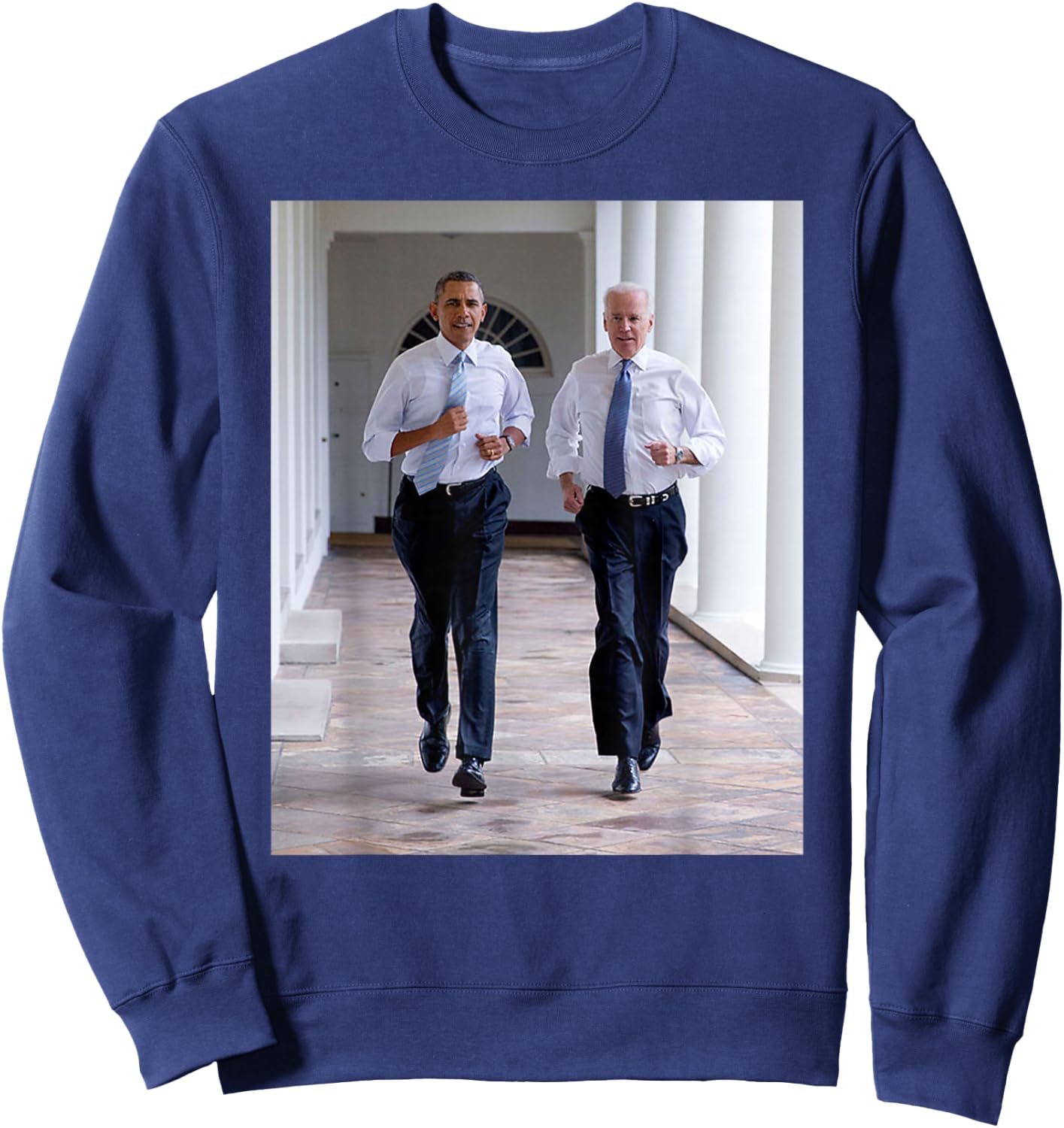 Barack Obama & Joe Biden Running BFF Obama and Biden Sweatshirt - Sweatshirt | Navy