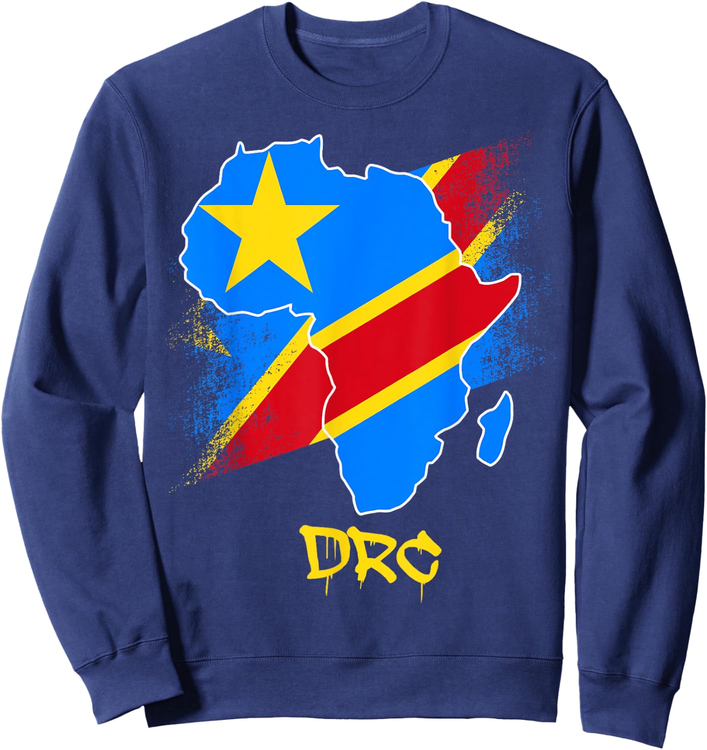 DR Congo flag in Africa Map Love RDC DRC Republic Of Congo Sweatshirt - Sweatshirt | Navy