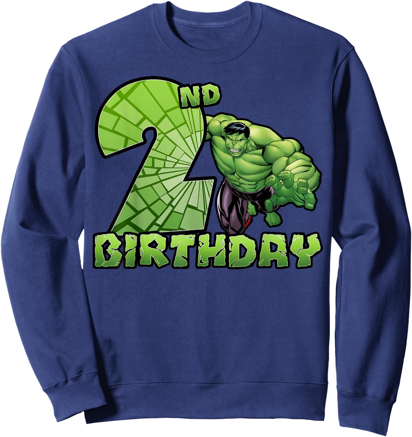 Marvel Avengers Hulk Smash 2nd Birthday Sweatshirt - Sweatshirt | Navy