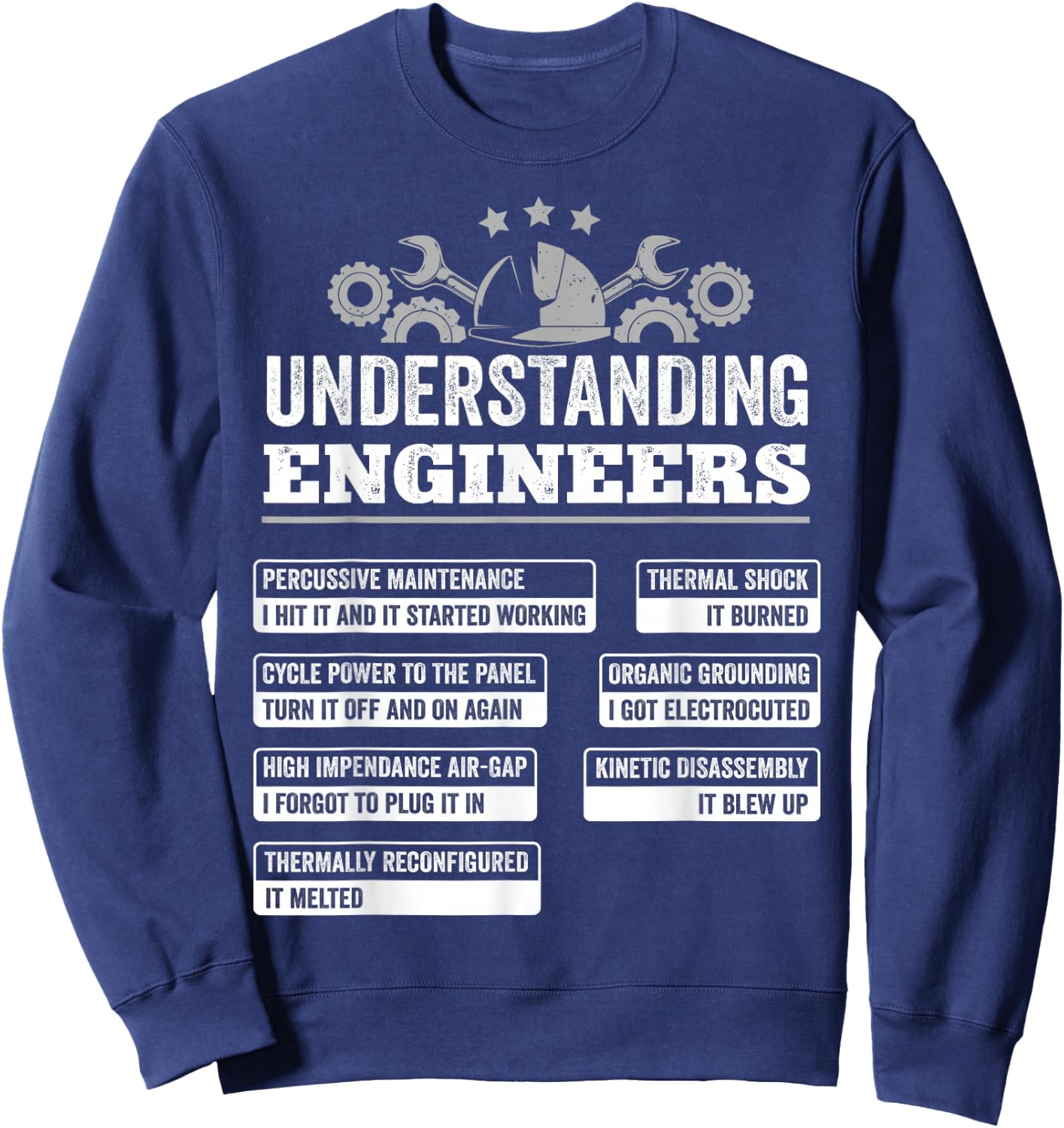 Understanding Engineers Funny Mechanical Engineering Sweatshirt - Sweatshirt | Navy