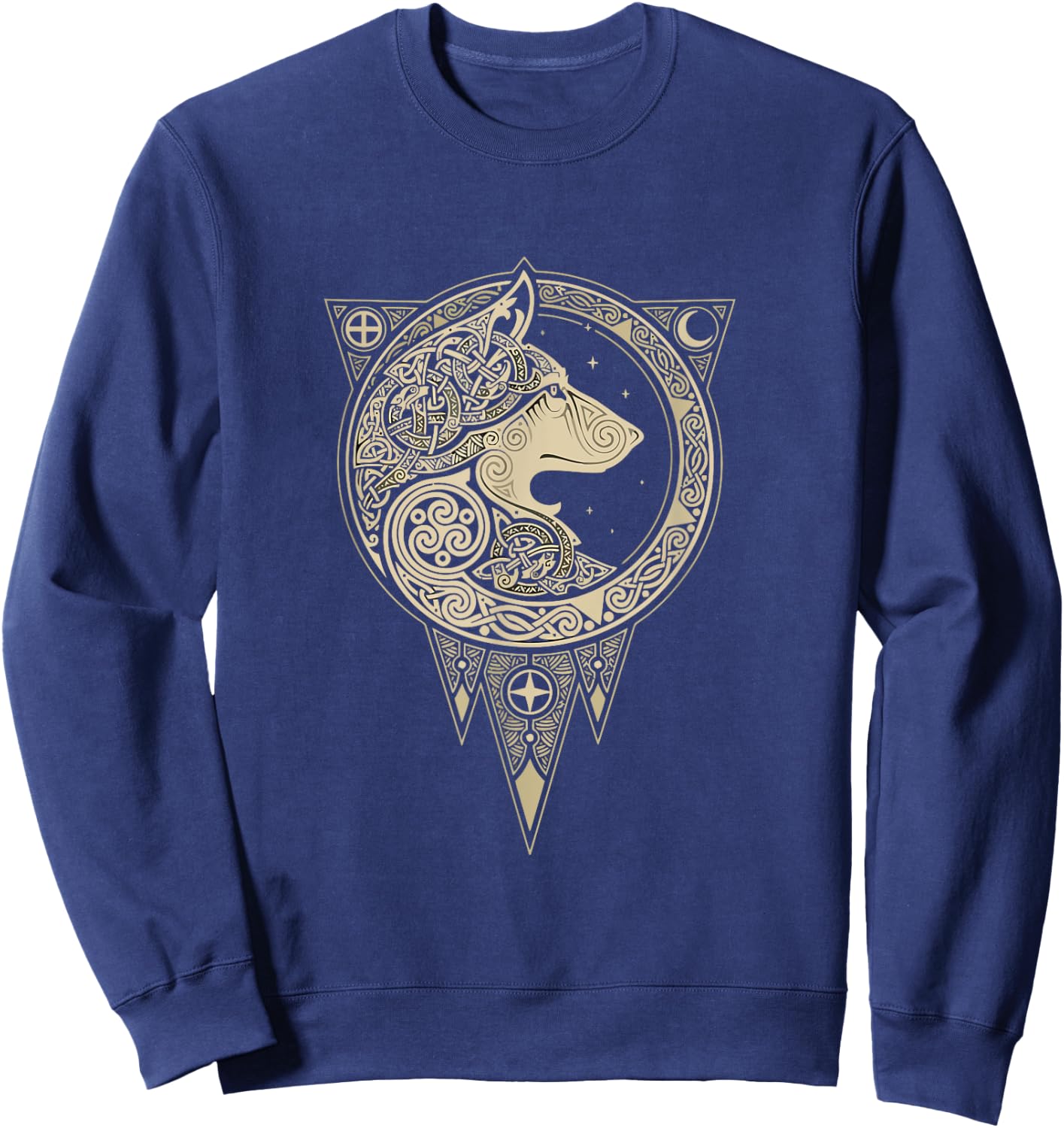 celtic mythology fenrir Wolf runes Sweatshirt - Sweatshirt | Navy