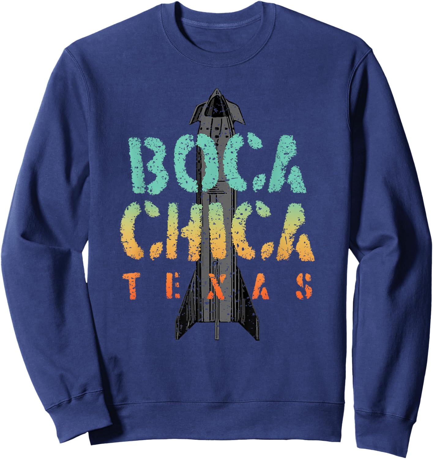 Boca Chica Texas Starship Cool Retro Sweatshirt - Sweatshirt | Navy