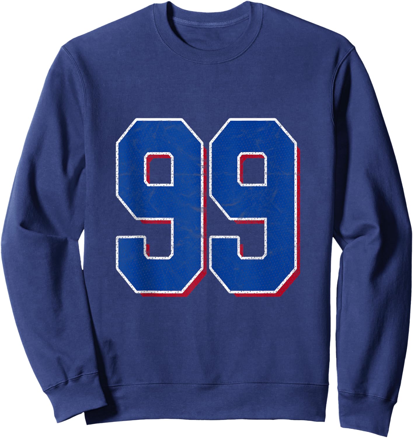 Number 99 Numbered Uniform Sports Team Jersey 99th Birthday Sweatshirt - Sweatshirt | Navy