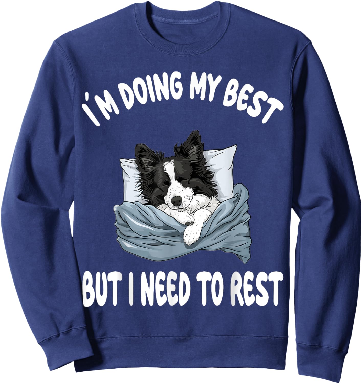 Border Collie Official Sleepshirt Pajamas Nightgown Sweatshirt - Sweatshirt | Navy