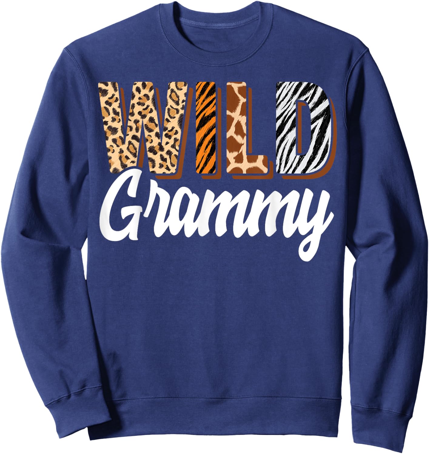 Wild Grammy Zoo Born Two be Wild B-day Safari Jungle Animal Sweatshirt - Sweatshirt | Navy