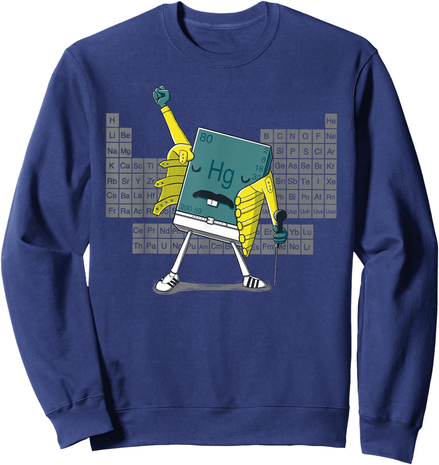 Science Chemistry Mercury Rock Meme Queen LOL Parody Freddie Sweatshirt - Sweatshirt | Navy