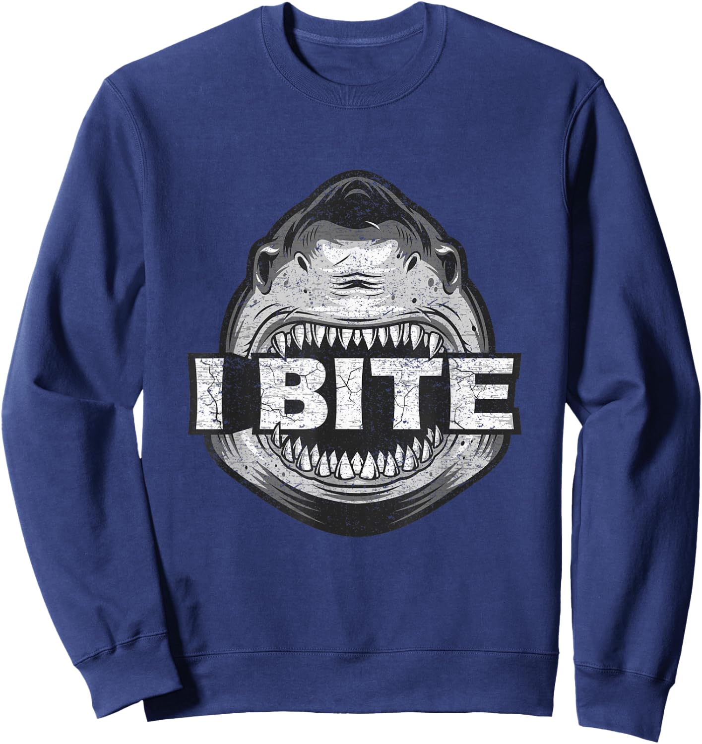 Funny Shark shirt for kids I bite Sweatshirt - Sweatshirt | Navy